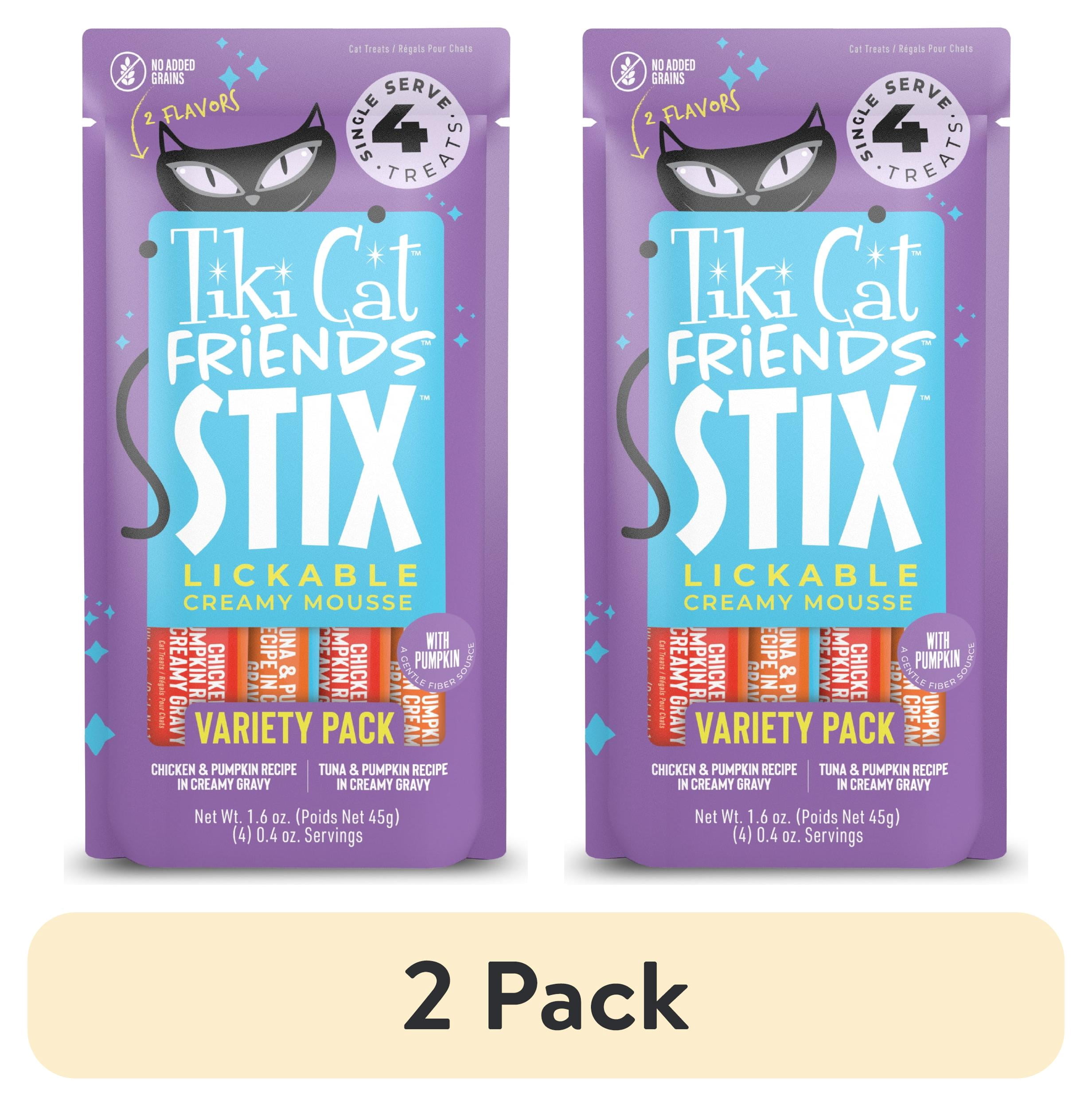 (2 pack) Tiki Cat Friends Stix, Variety Pack, 1.6 oz. Pouch (4 Stix)