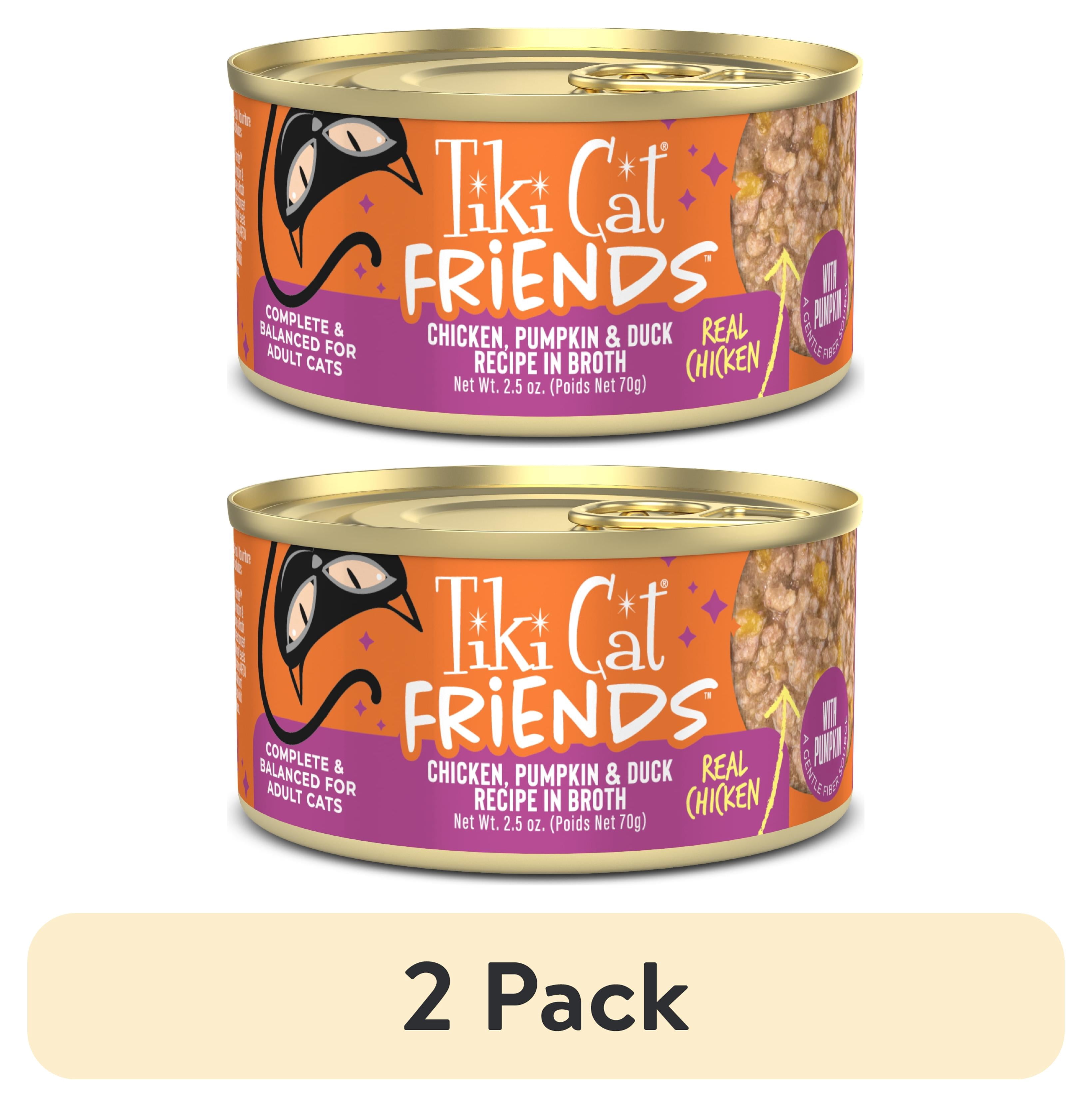 (2 pack) Tiki Cat Friends Chicken, Pumpkin & Duck, 2.5 oz. Can