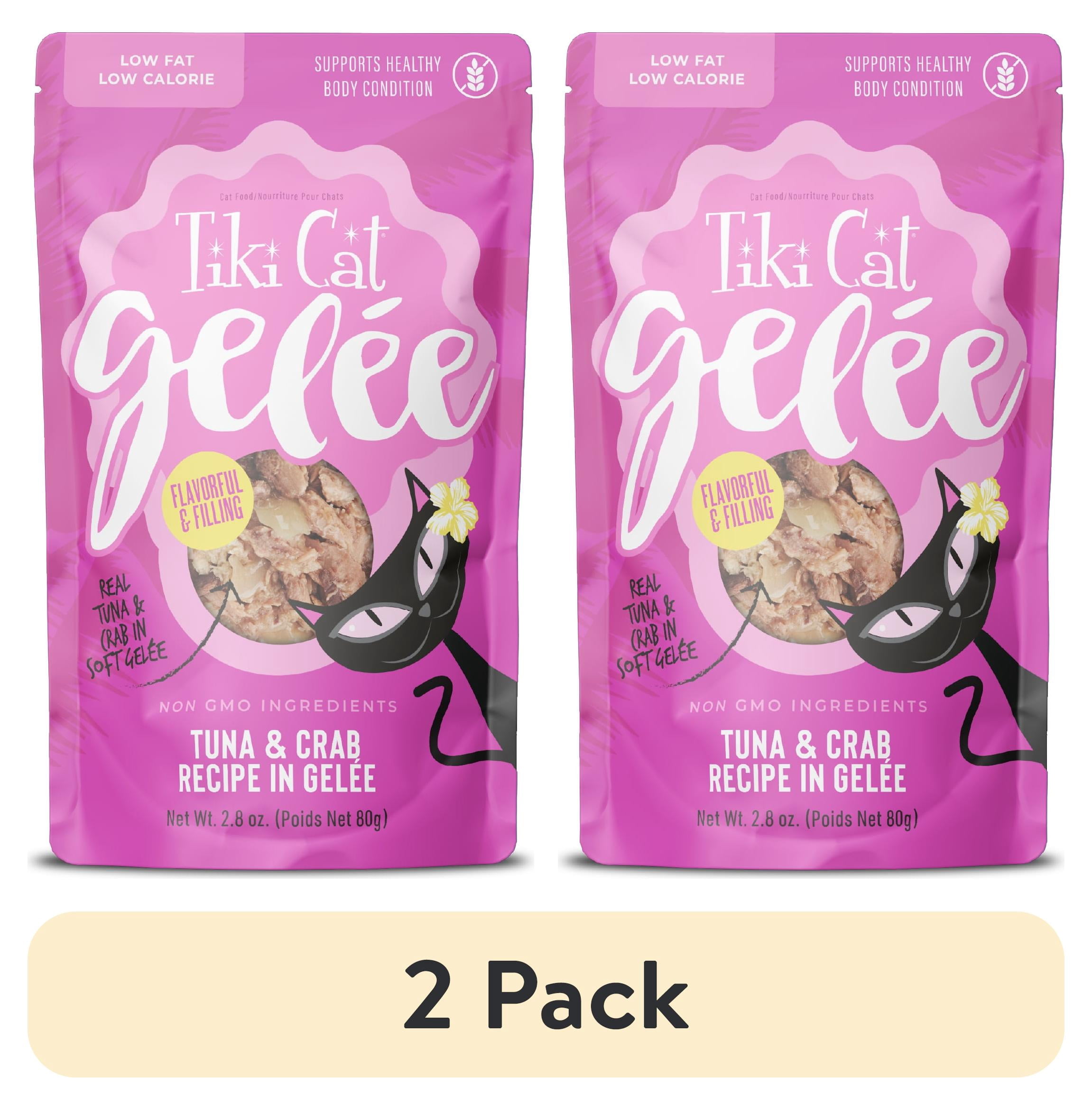 (2 pack) Tiki Cat Gelee Wet Cat Food, Tuna & Crab, 2.8 oz. Pouch