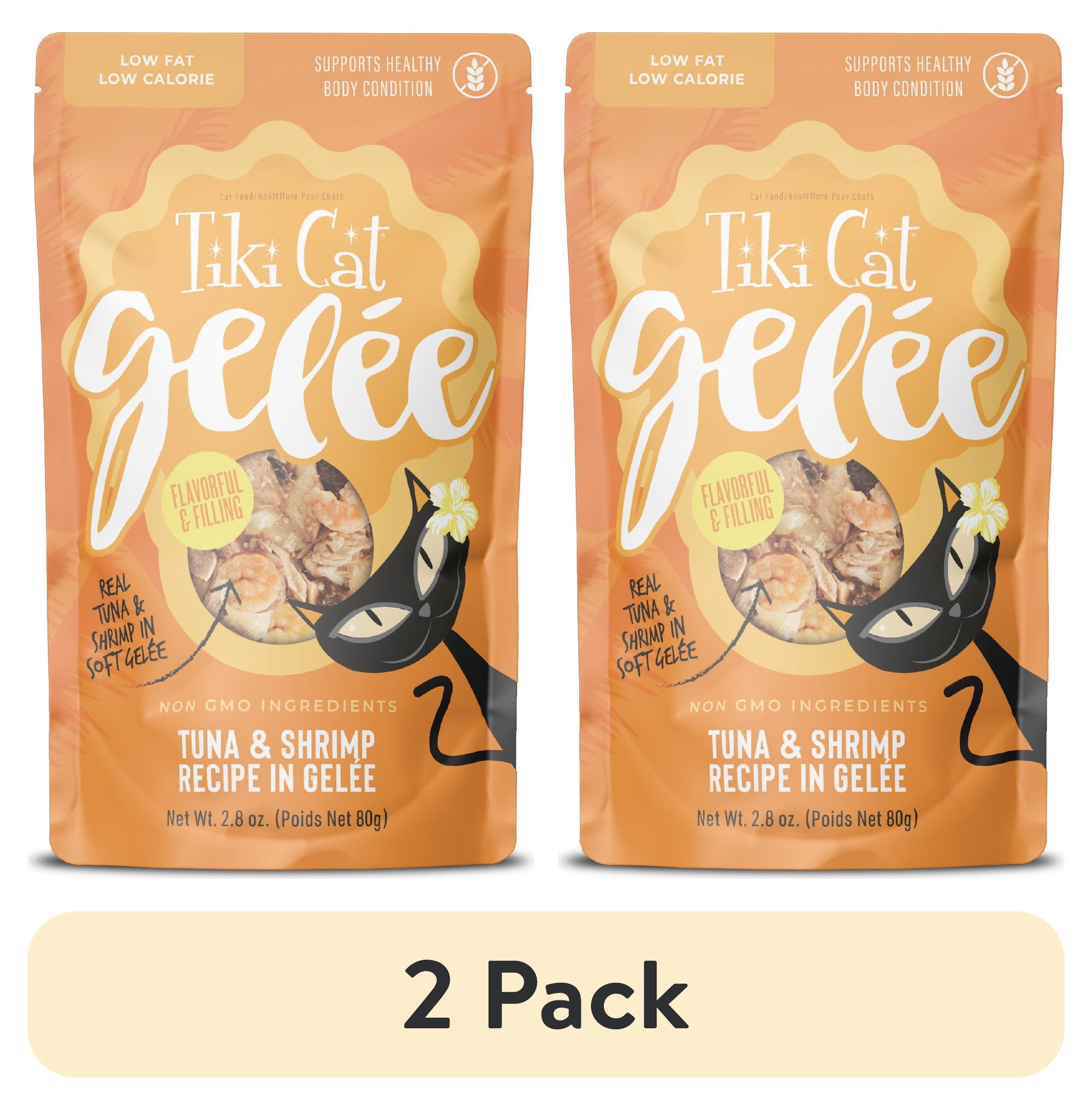 (2 pack) Tiki Cat Gelee Wet Cat Food, Tuna & Shrimp, 2.8 oz. Pouch