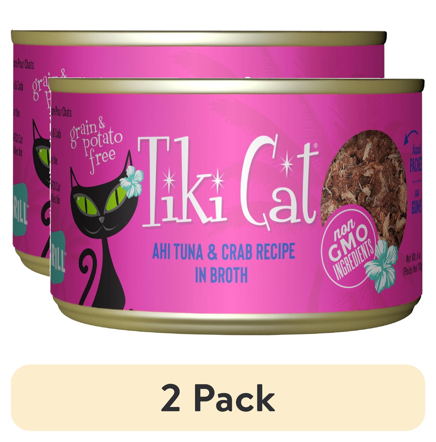 (2 pack) Tiki Cat Grill Wet Cat Food, Ahi Tuna & Crab, 6 oz. Can