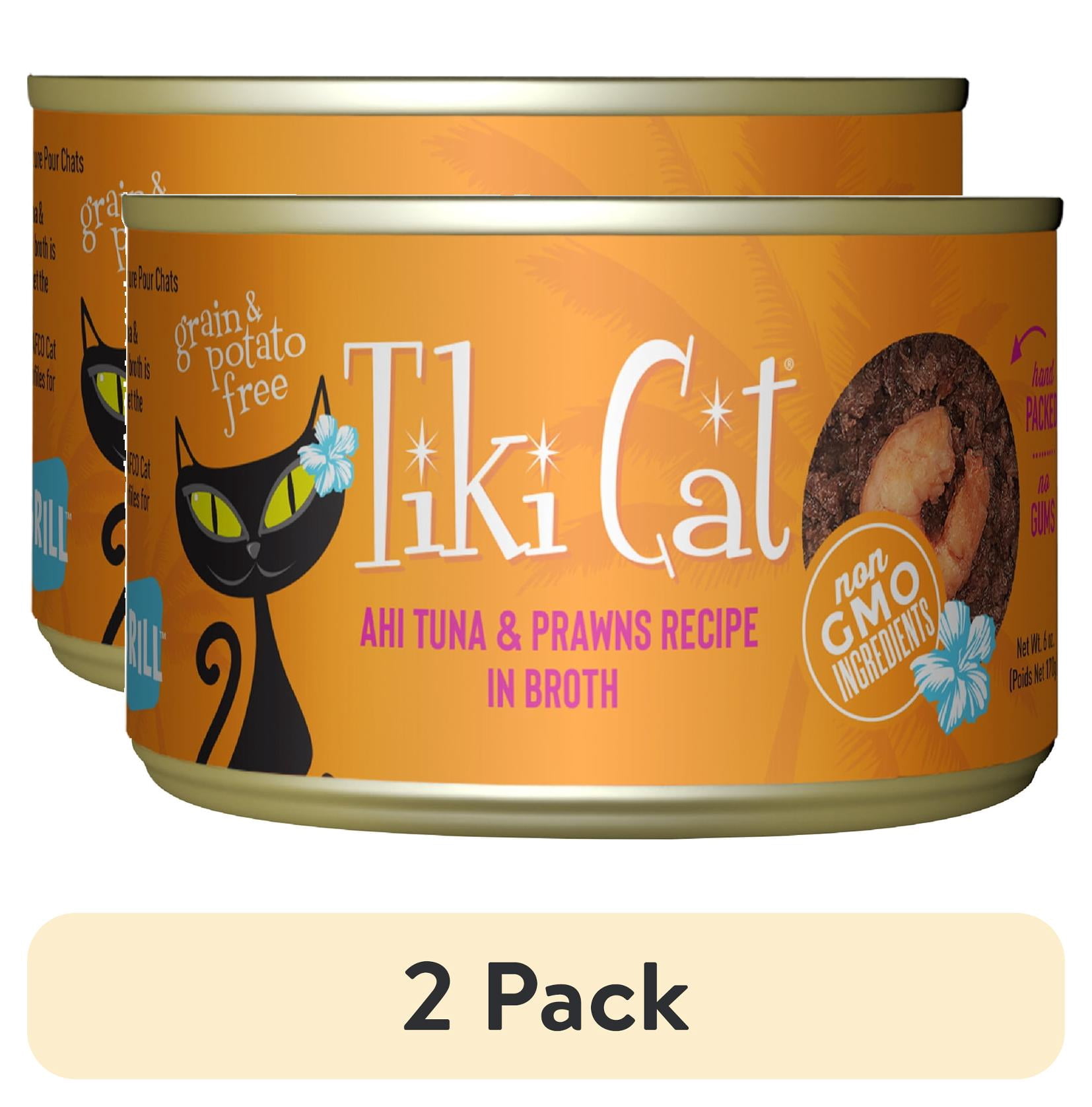 (2 pack) Tiki Cat Grill Wet Cat Food, Ahi Tuna, & Prawns, 6 oz. Can