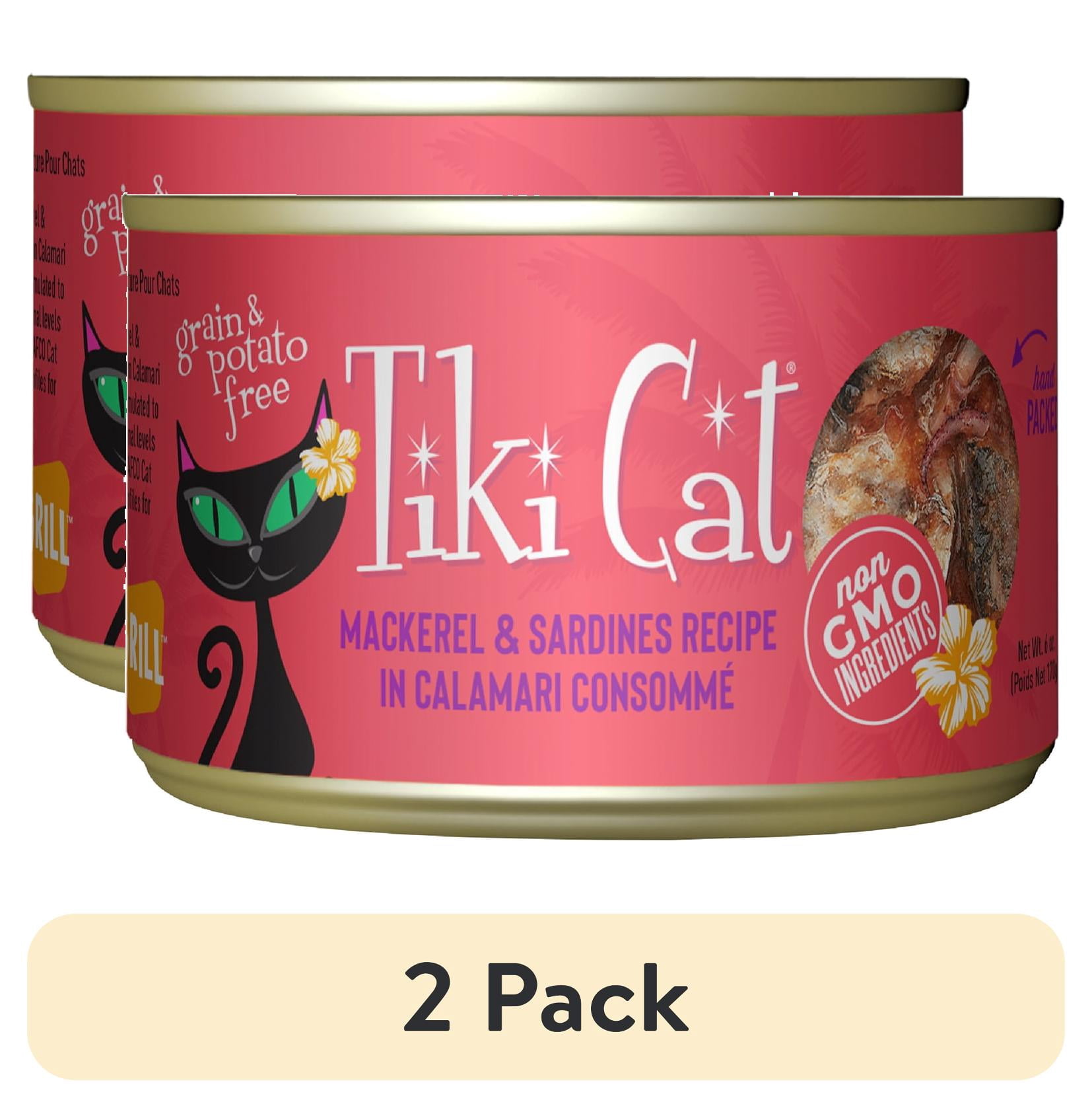 (2 pack) Tiki Cat Grill Wet Cat Food, Mackerel & Sardines, 6 oz. Can