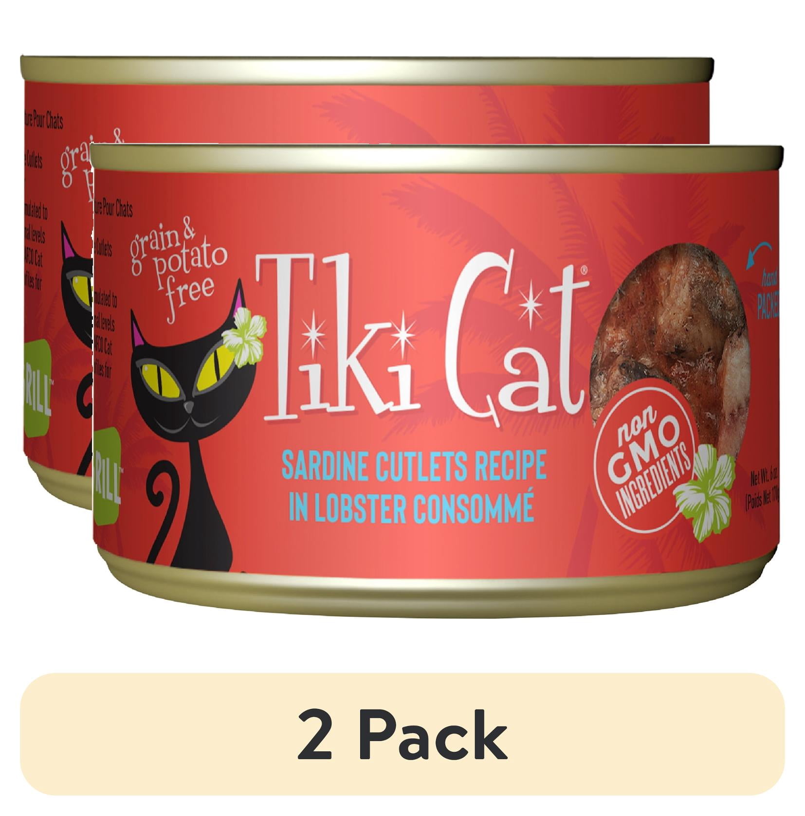 (2 pack) Tiki Cat Grill Wet Cat Food, Sardine Cutlets Recipe in Lobster Consomme, 6 oz. Can