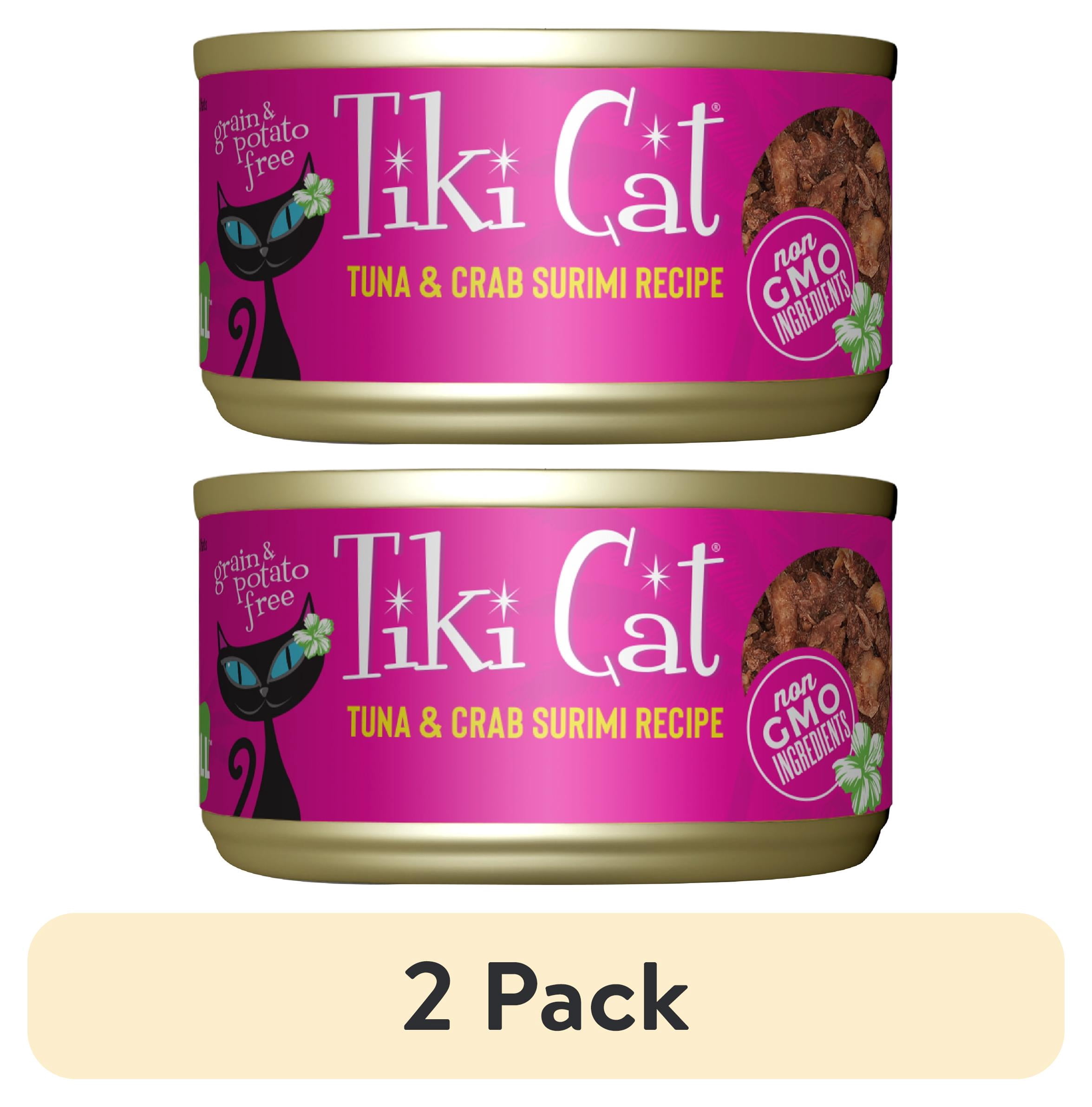 (2 pack) Tiki Cat Grill Wet Cat Food, Tuna & Crab Surimi, 2.8 oz. Can