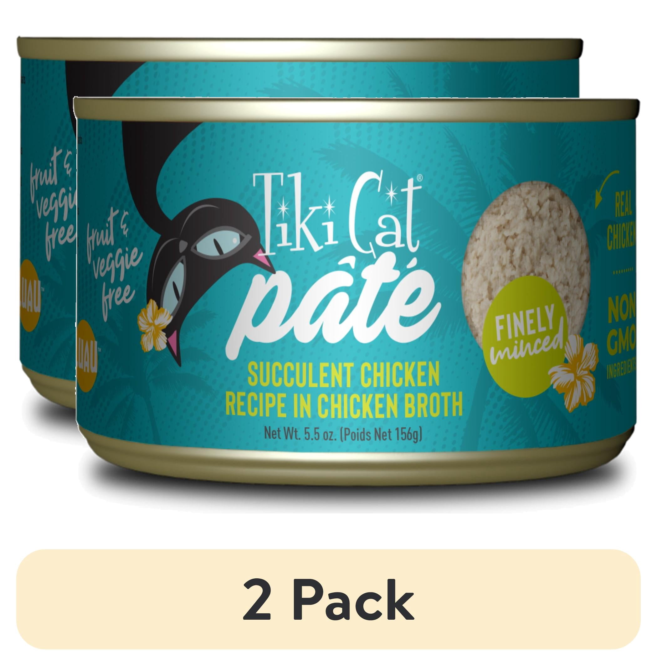 (2 pack) Tiki Cat Luau Pate Wet Cat Food, Chicken, 5.5 oz. Can