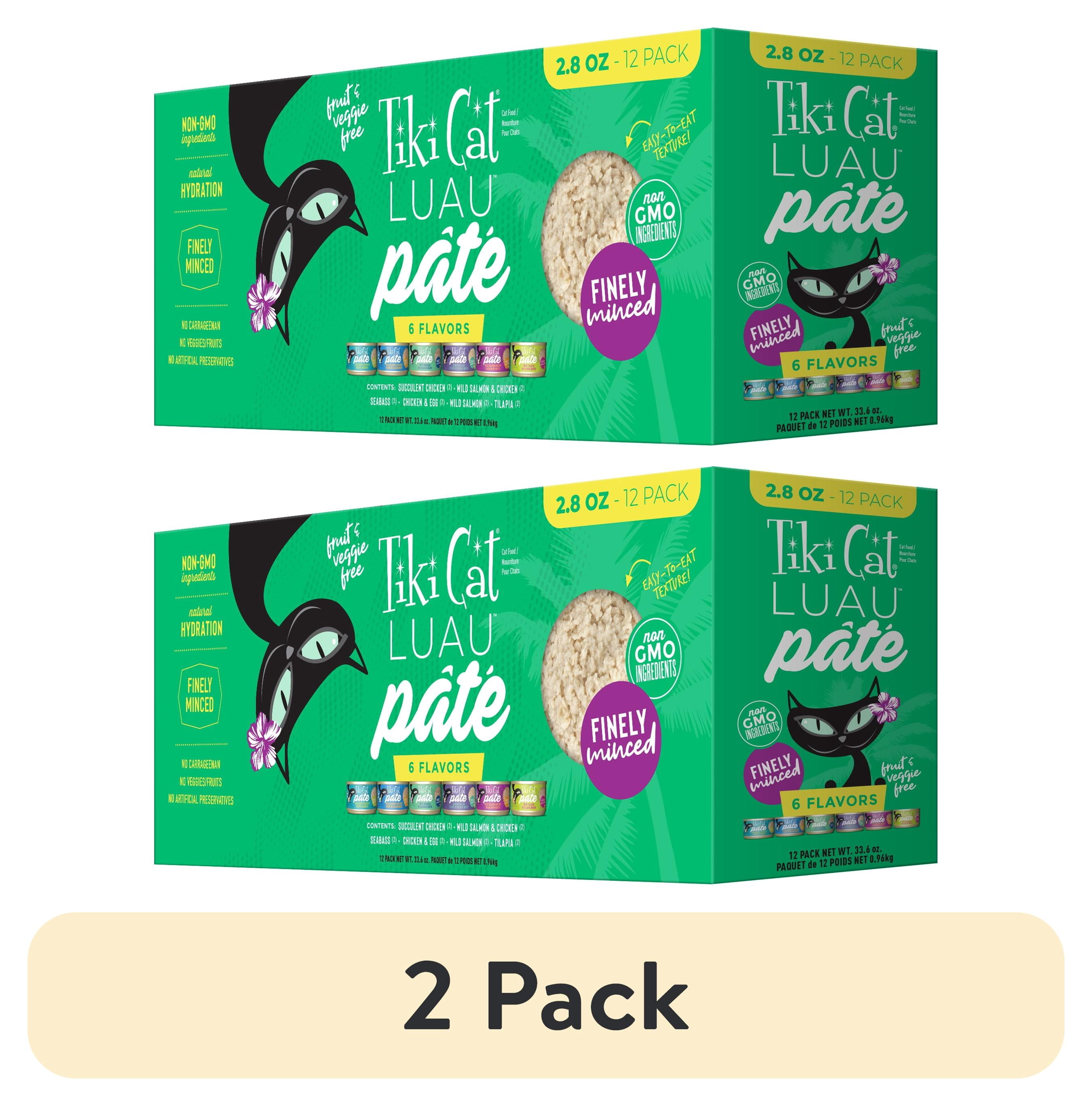 (2 pack) Tiki Cat Luau Pate Wet Cat Food, Variety Pack, 2.8 oz. Can (12 Count)
