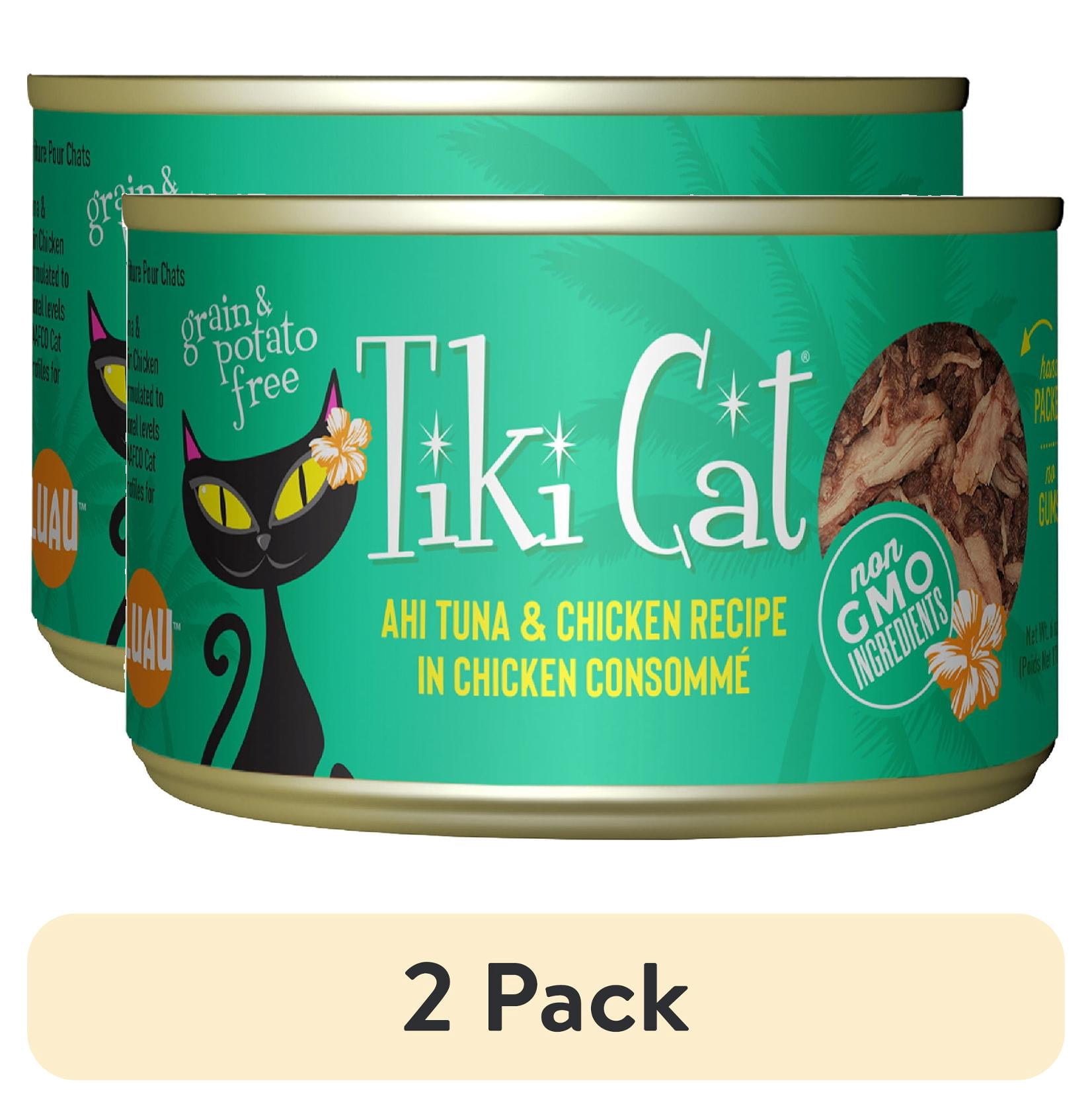 (2 pack) Tiki Cat Luau Wet Cat Food, Ahi Tuna, & Chicken, 6 oz. Can