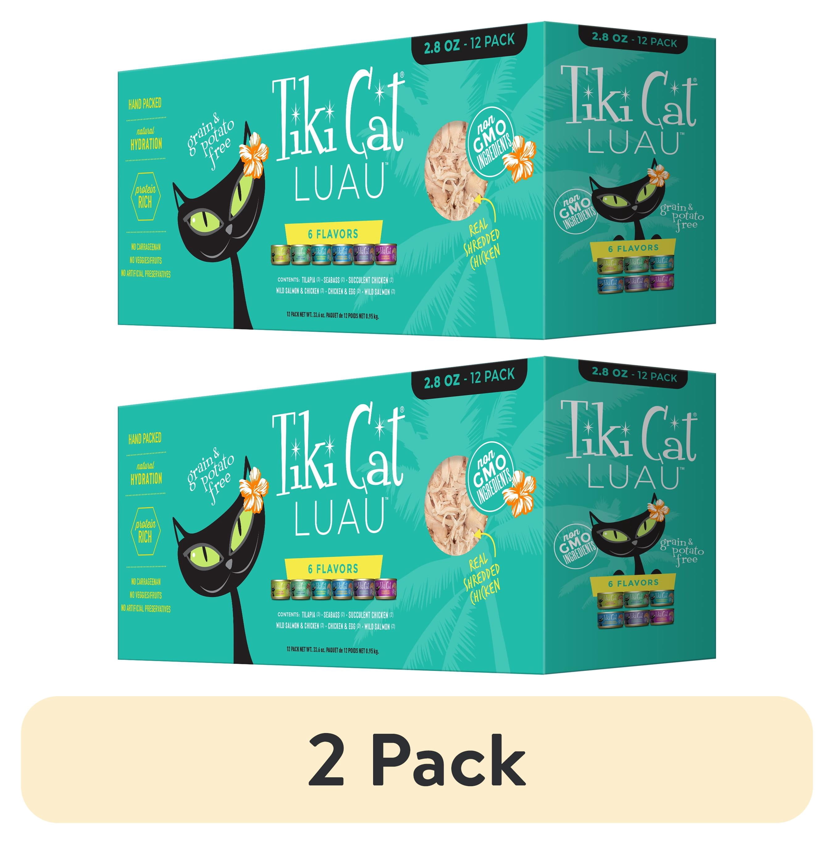 (2 pack) Tiki Cat Luau Wet Cat Food, Variety Pack, 2.8 oz. Can (12 Count)