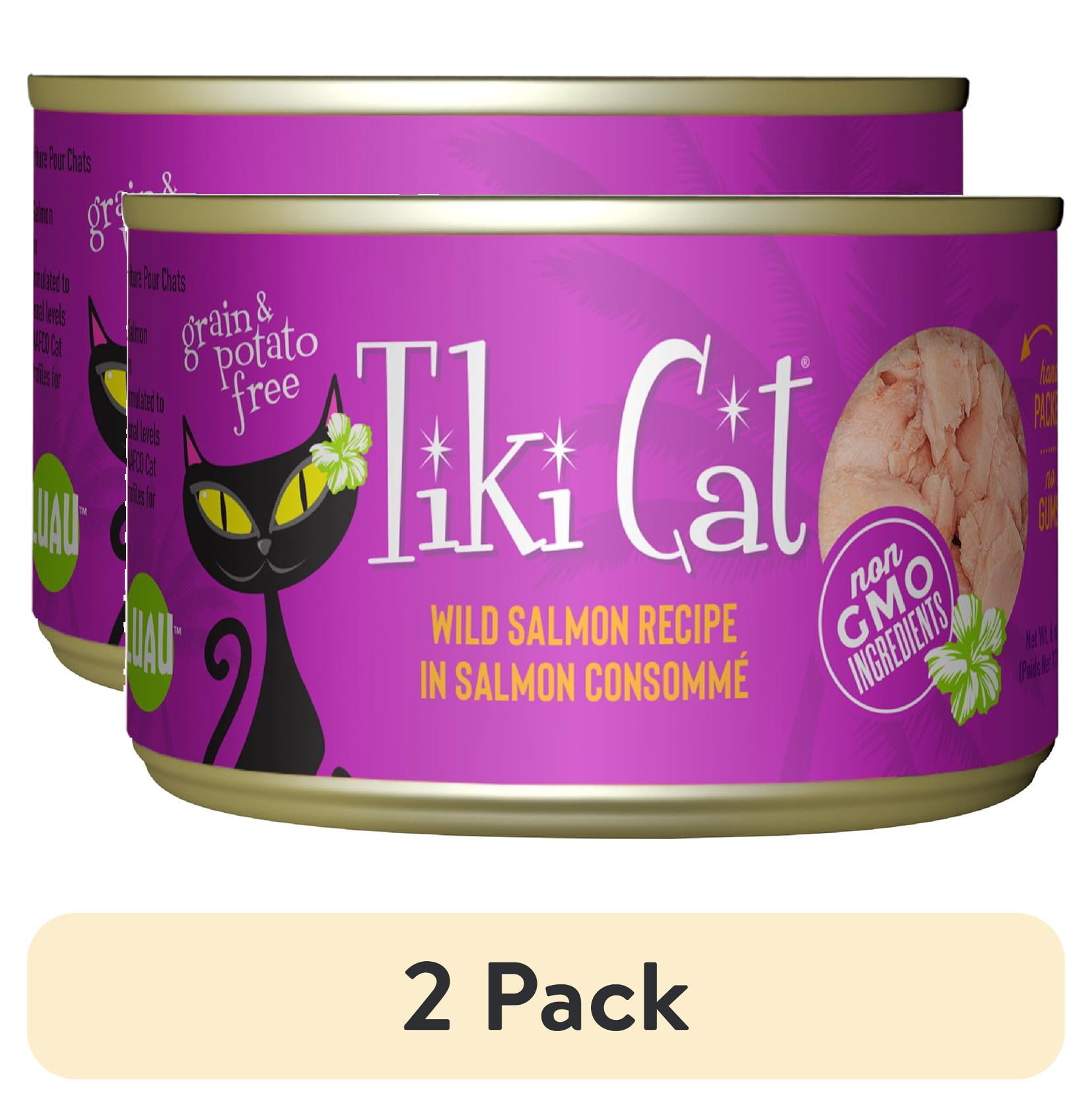 (2 pack) Tiki Cat Luau Wet Cat Food, Wild Salmon, 6 oz. Can