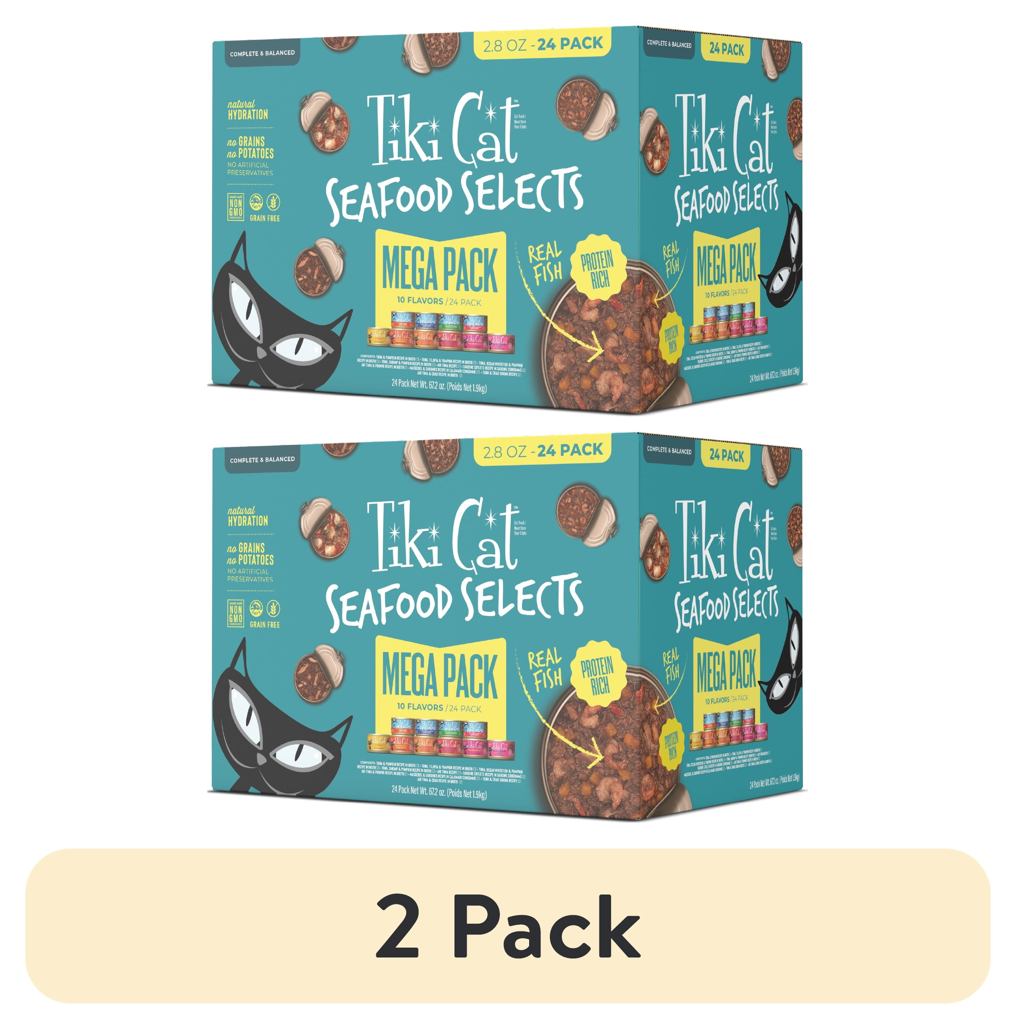 (2 pack) Tiki Cat Seafood Selects Wet Cat Food Mega Pack, 2.8 oz. Can (24 Count)