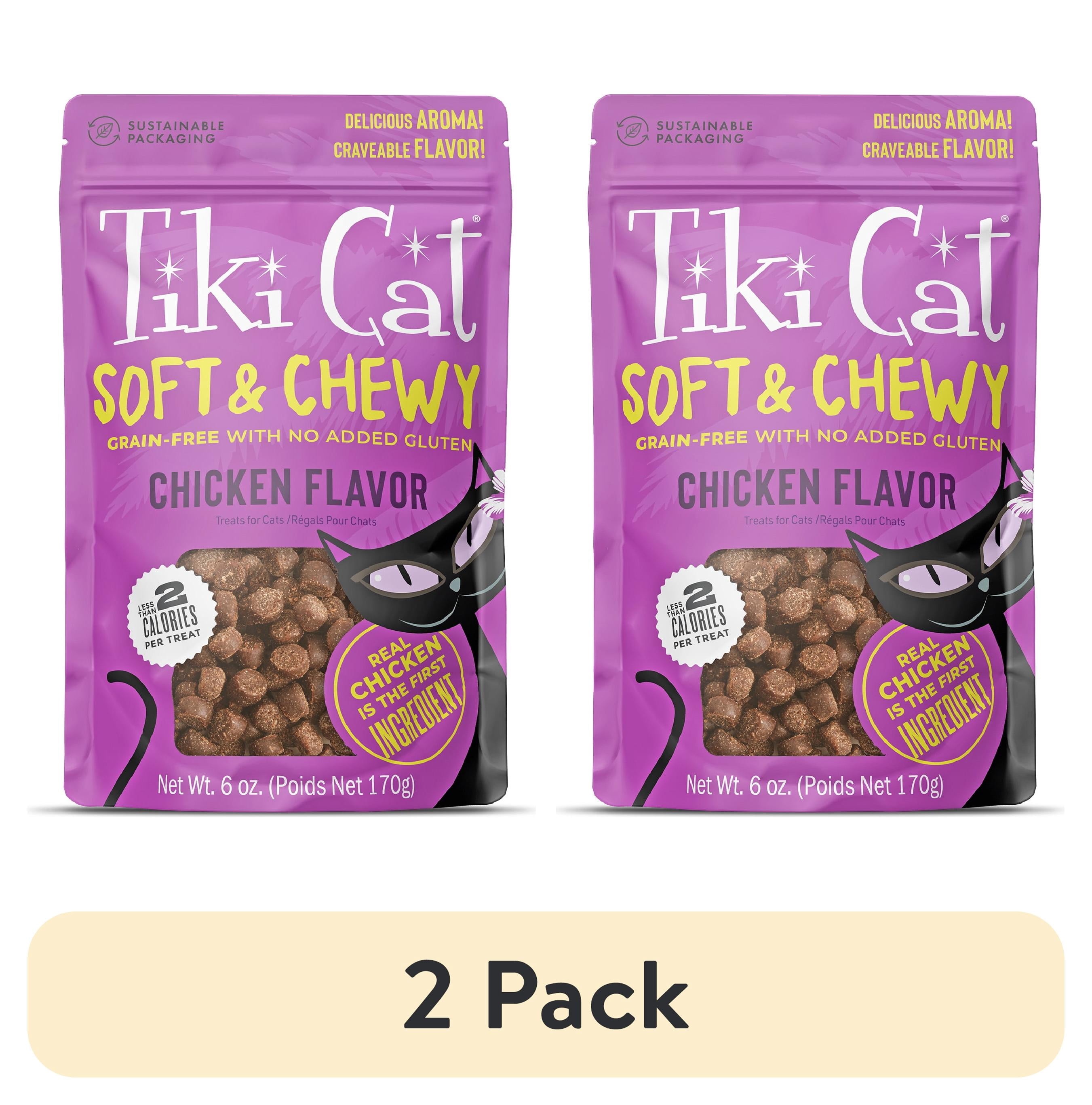 (2 pack) Tiki Cat Soft & Chewy Chicken Flavor Treats, 6 oz. Bag
