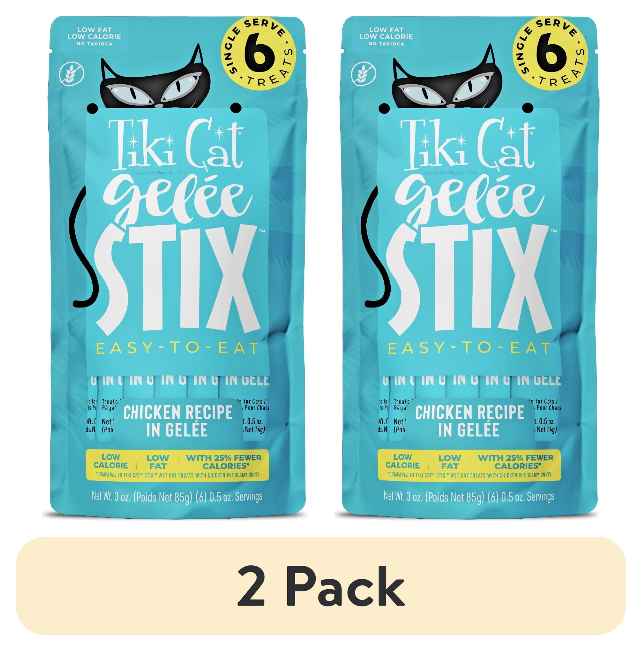 (2 pack) Tiki Cat Stix Gelee Wet Cat Treats, Chicken, 3 oz. Pouch