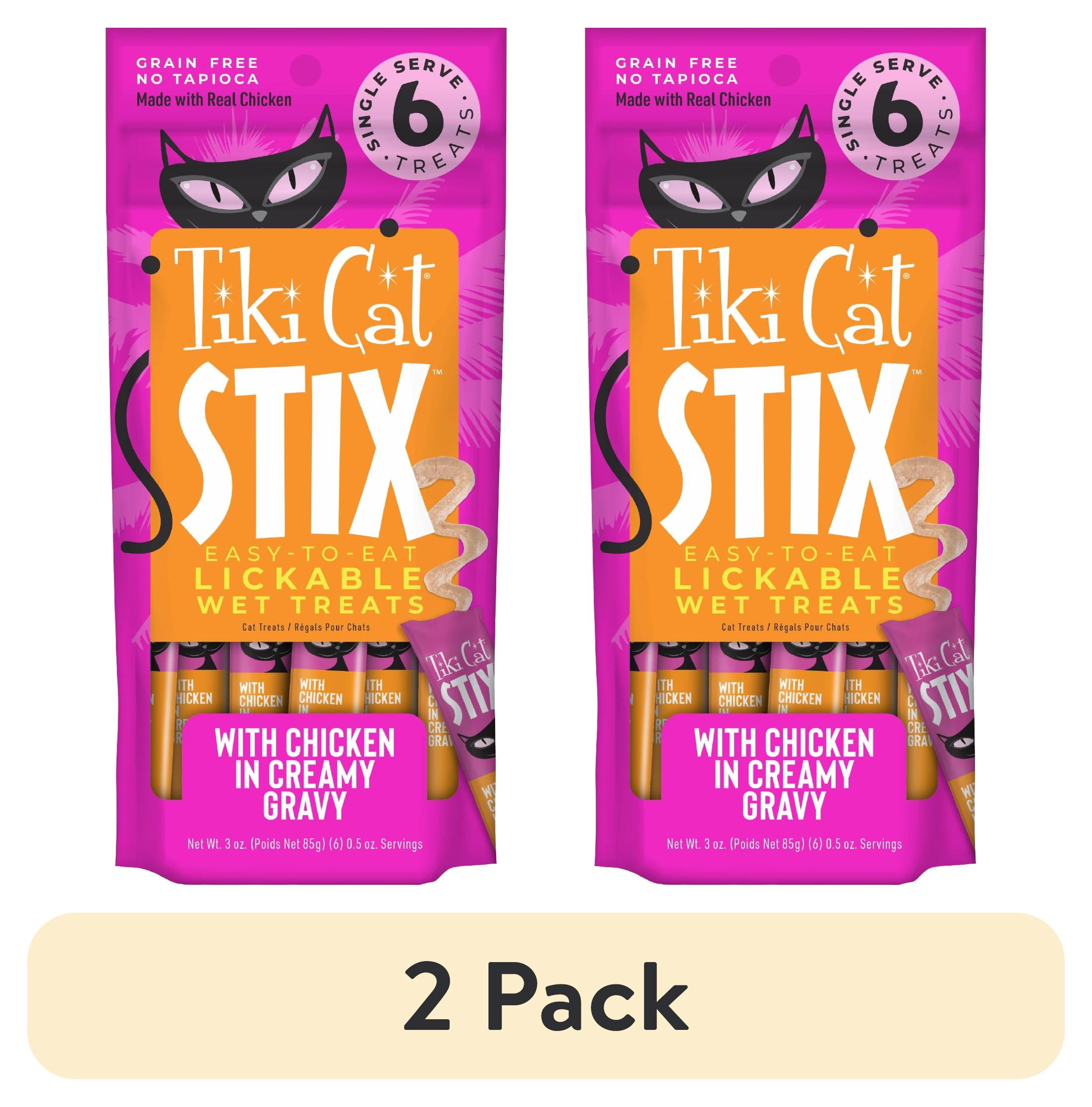 (2 pack) Tiki Cat Stix Wet Cat Treats, Chicken, 3 oz. Pouch