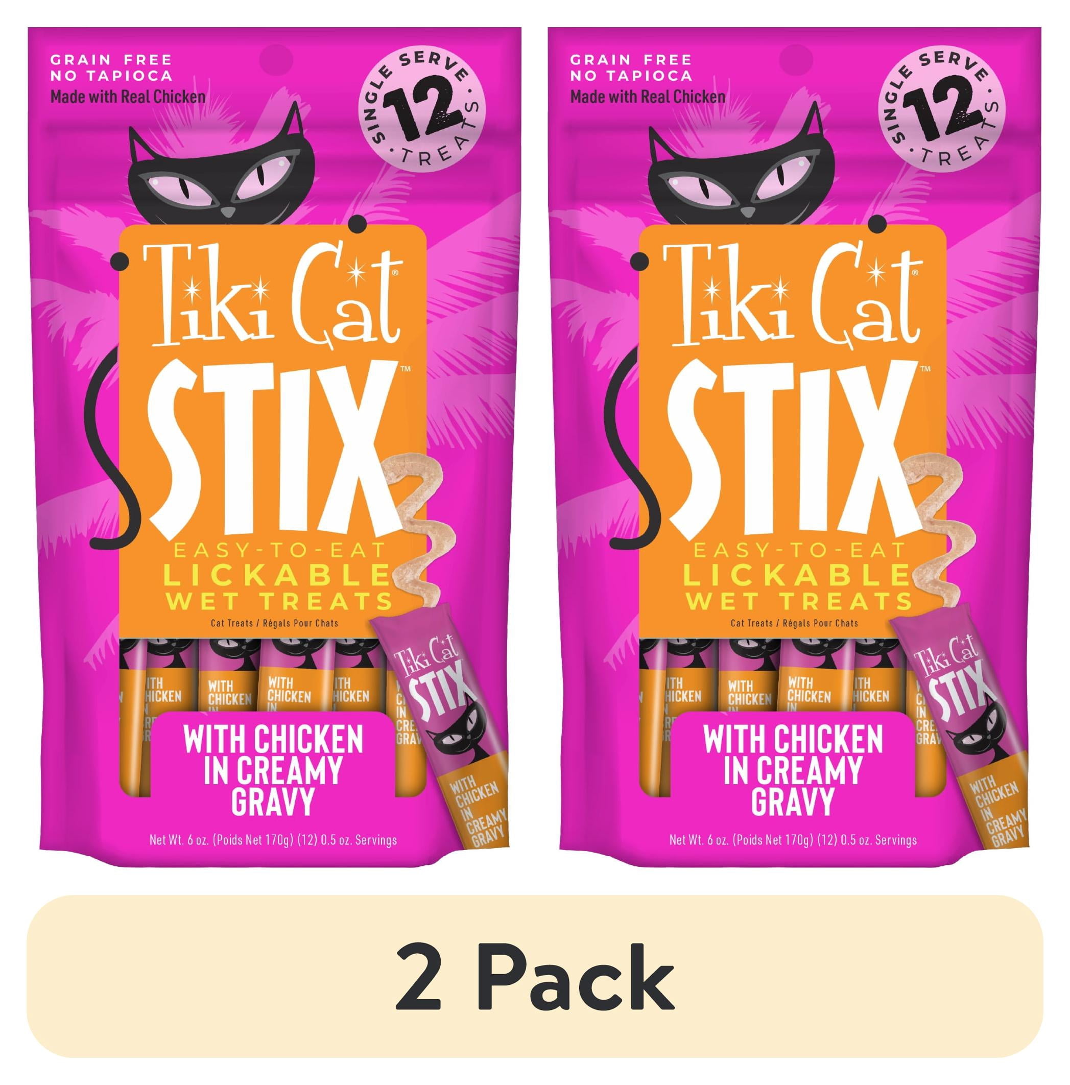 (2 pack) Tiki Cat Stix Wet Cat Treats, Chicken, 6 oz. Pouch
