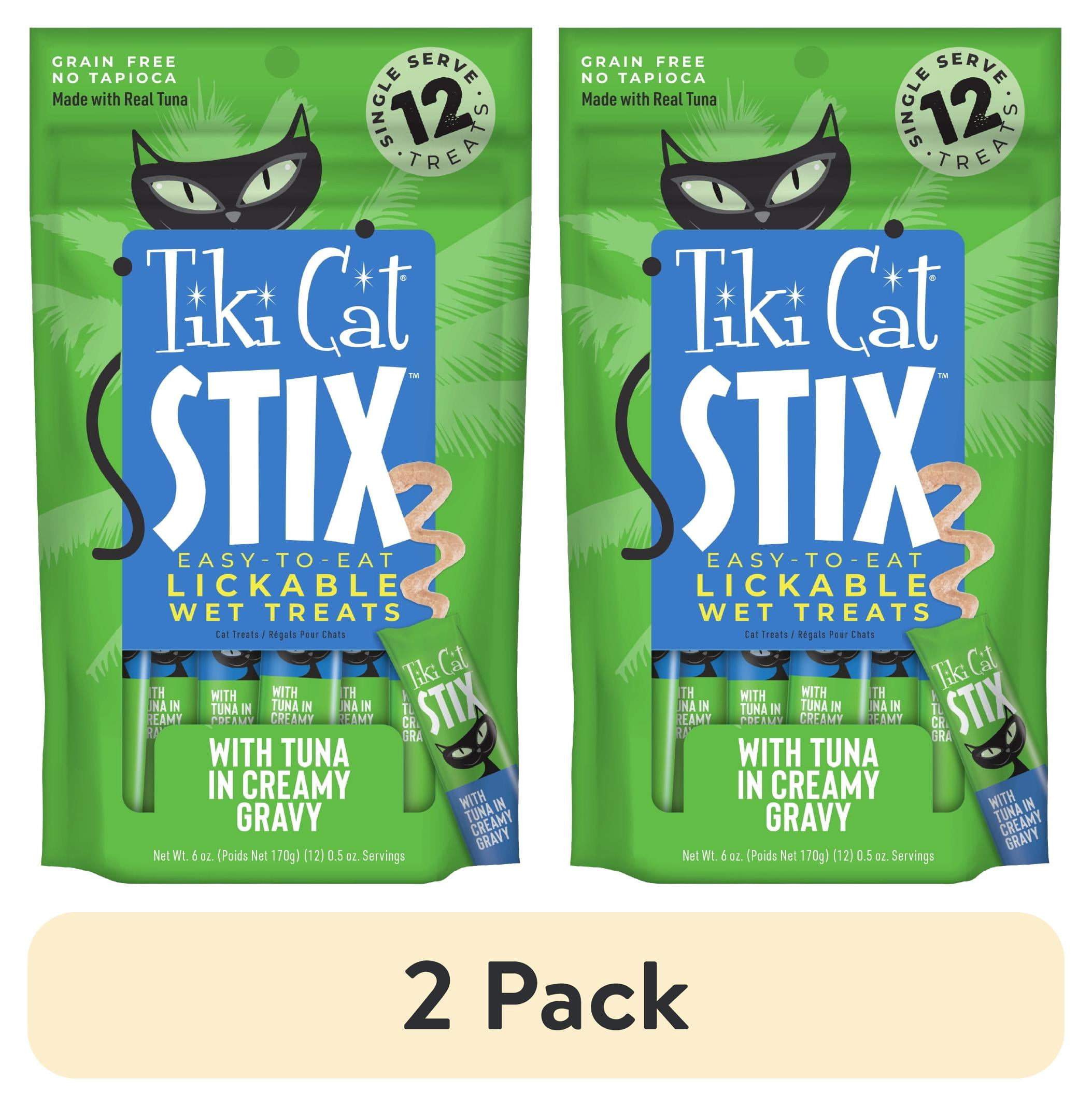 (2 pack) Tiki Cat Stix Wet Cat Treats, Tuna, 6 oz. Pouch