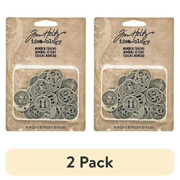 (2 pack) Tim Holtz Idea-ology Number Tokens