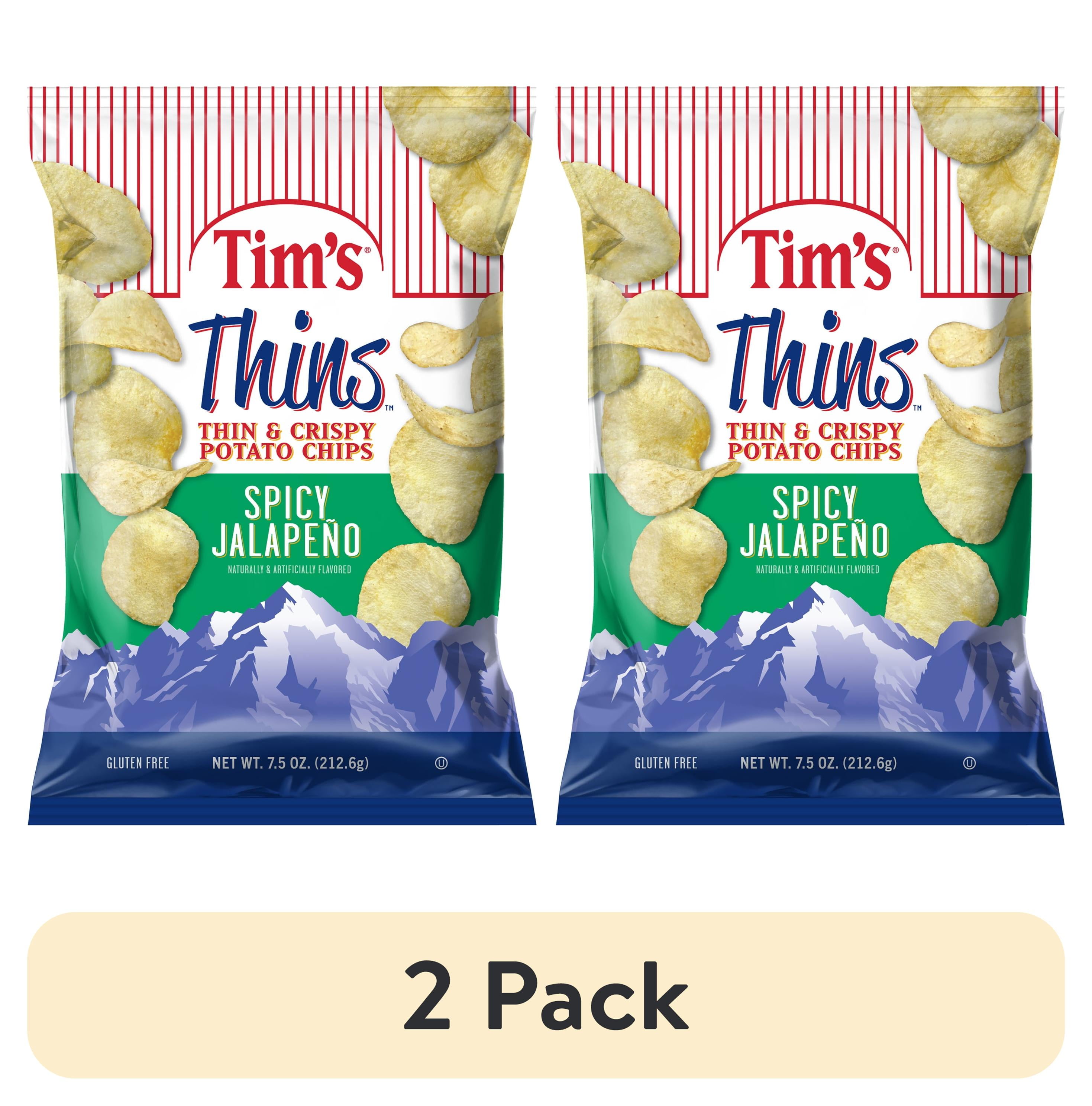 (2 pack) Tim's Cascade Snacks Spicy Jalapeno Thins Thin & Crispy Potato ...