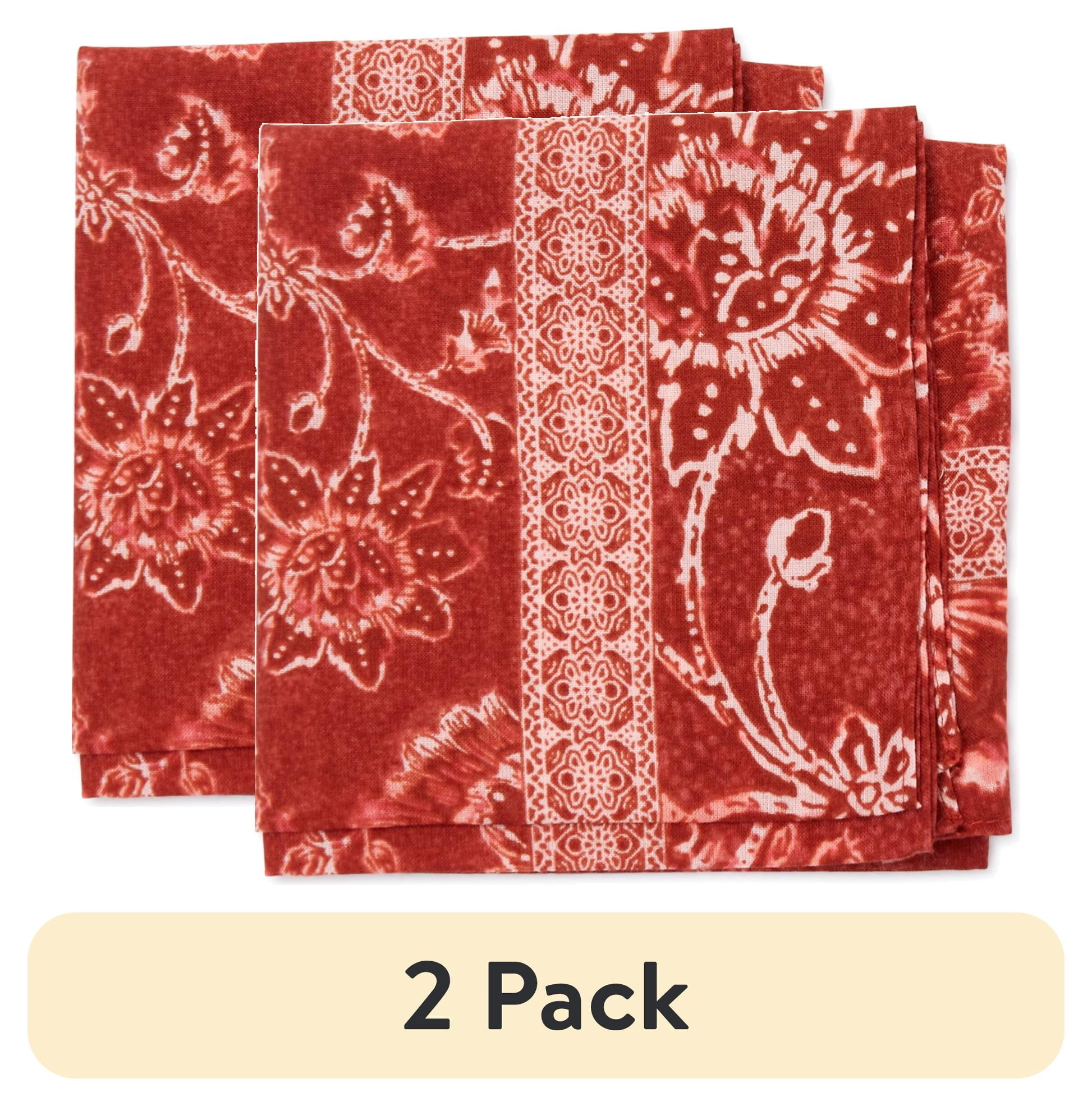 (2 pack) Time and Tru Women's Floral Bandana Burnt Orange