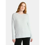 (2 pack) Time and Tru Women's Hacci Knit Tee with Long Sleeves, Sizes XS-XXXL