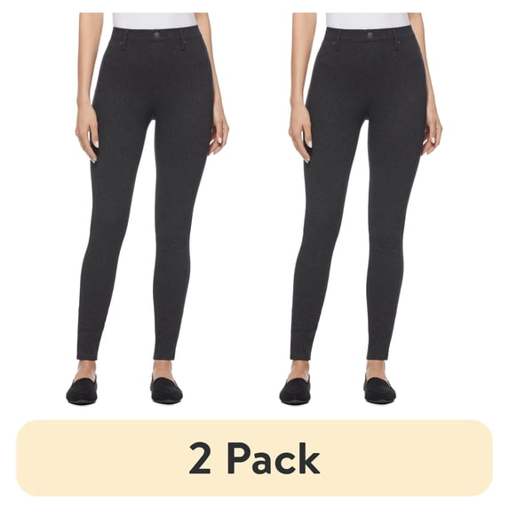 (2 pack) Time and Tru Women's High Rise Jeggings, 29" Inseam, Sizes XS-XXL