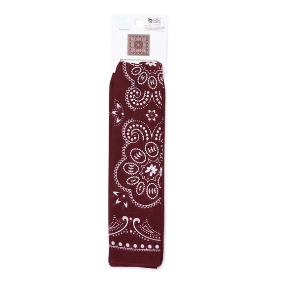 (2 pack) Time and Tru Women's Western Star Bandana, Rustic Plum, One Size Fits Most