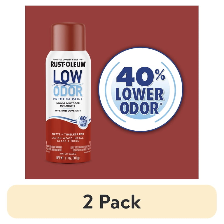2 pack) Timeless Red, Rust-Oleum Low Odor Premium Matte Spray
