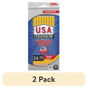 2 pack USA Titanium 24 Count Premium Wood Pencils, Pre-Sharpened #2 HB Yellow Pencils