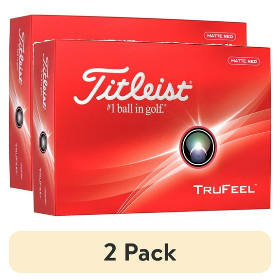 (2 pack) Titleist 1 Ball In Golf Ultra-Soft Feel Longer Distance Golf Ball, Matte Red, 12 Count