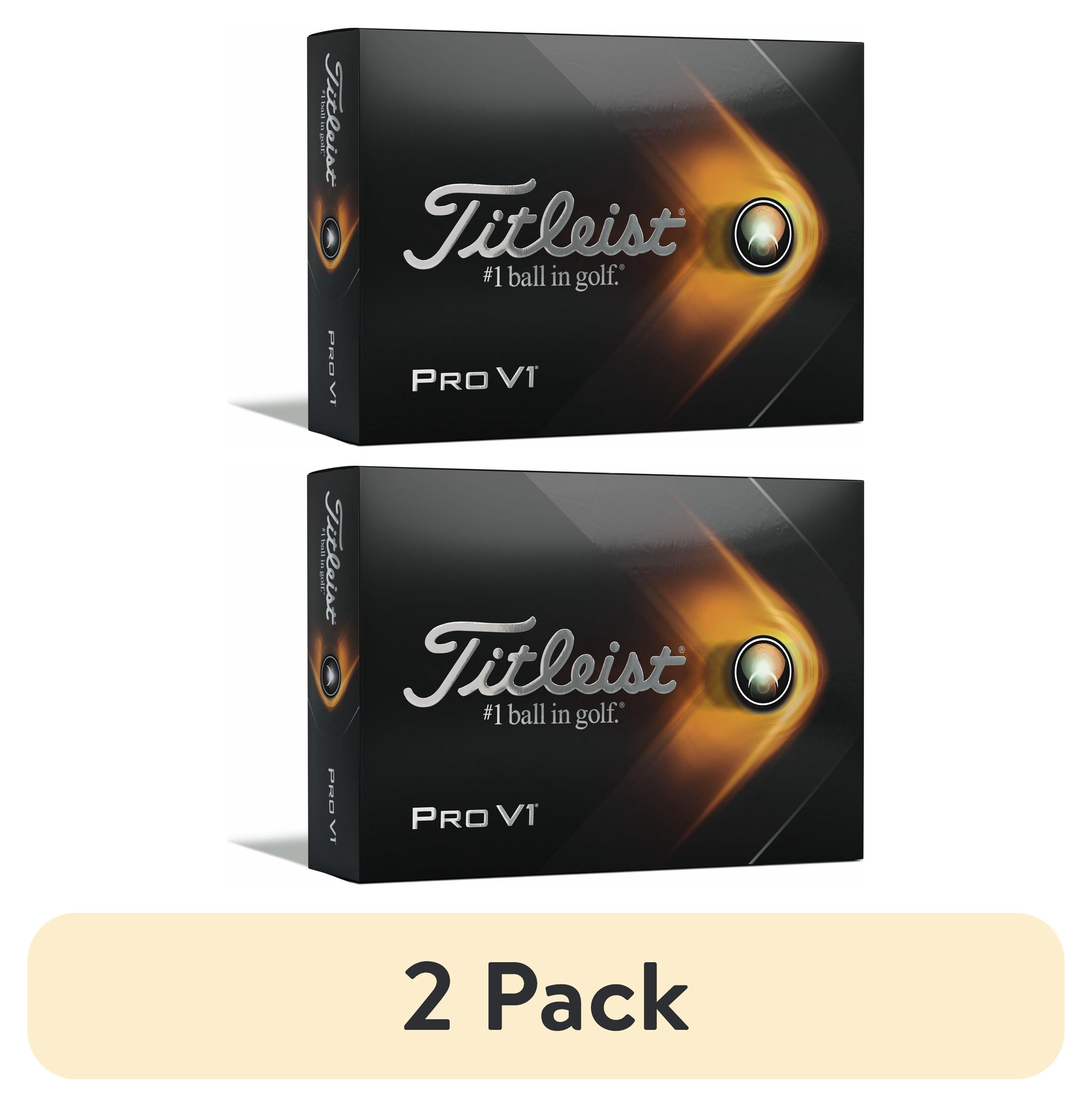 (2 pack) Titleist 2021 Pro V1 Golf Balls, 12 Pack, White