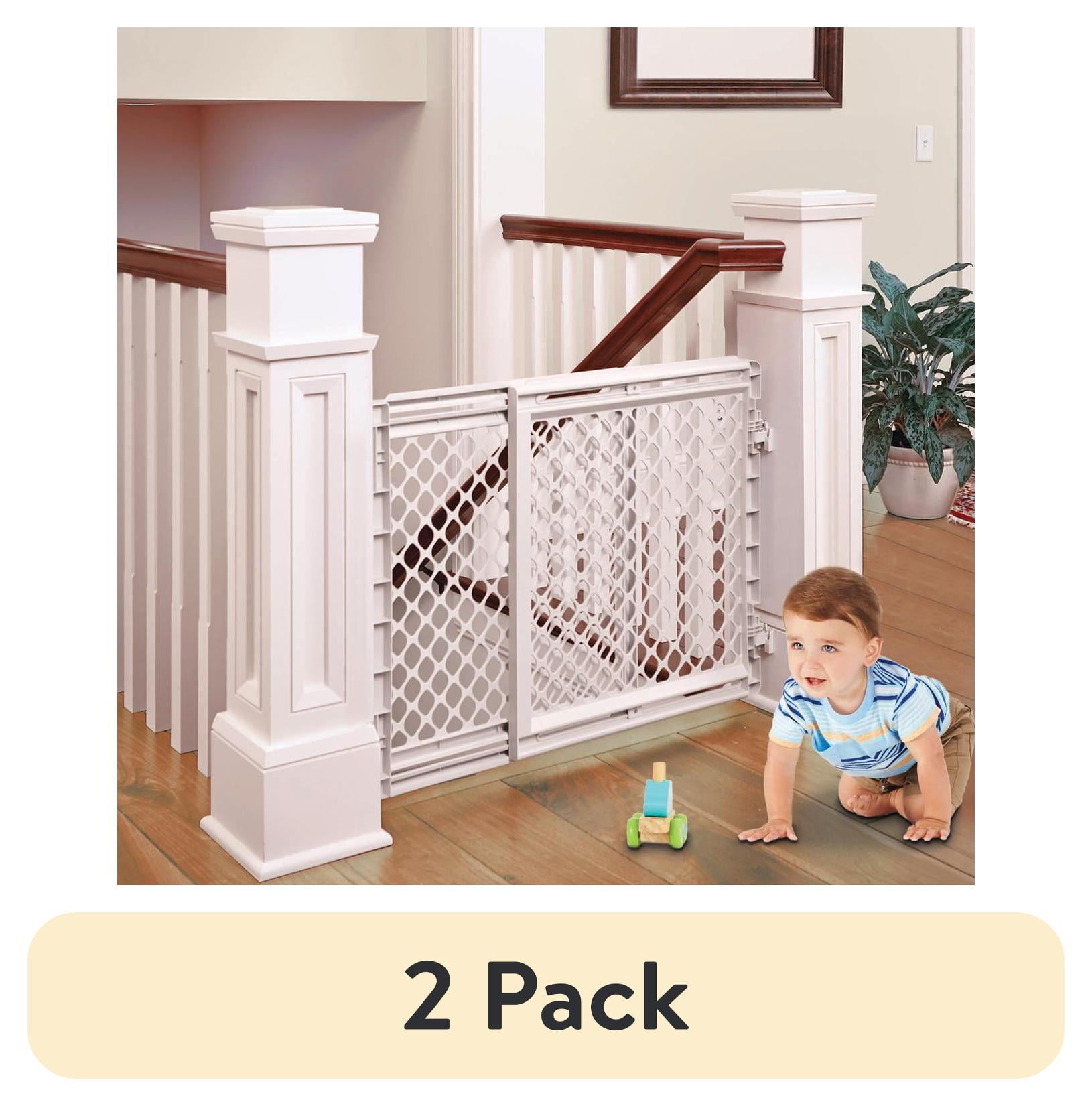 (2 pack) Toddleroo by North States Stairway Secure Baby Safety Gate, 27"-41", Soft White