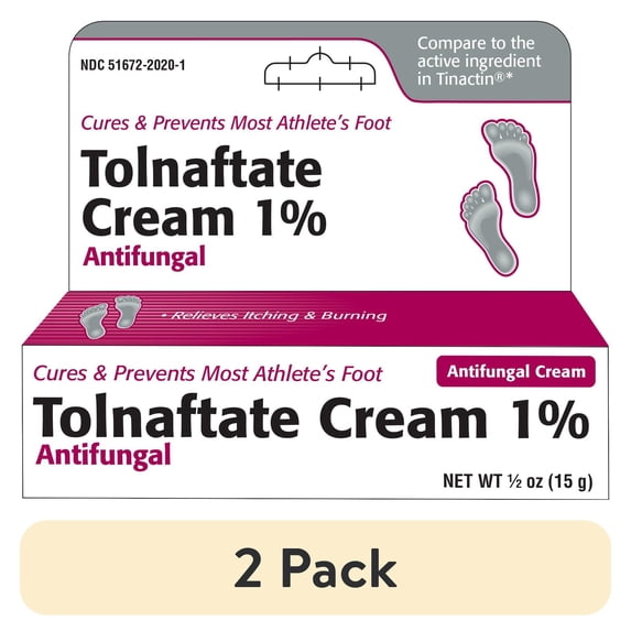 (2 pack) Tolnaftate 1% Cream 0.5Oz