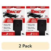 2 pack Tomcat Mouse Snap Traps, Contains 2 Traps, No-Touch Disposal, Easy to Set