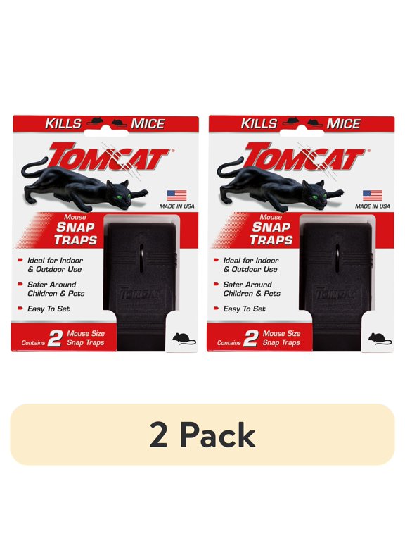 (2 pack) Tomcat Mouse Snap Traps, Contains 2 Traps, No-Touch Disposal, Easy to Set