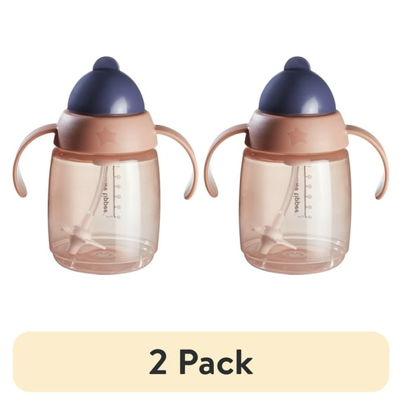 (2 pack) Tommee Tippee Starter Weighted Straw Baby & Toddler Cup, Spill-Proof, 6m+, 10oz, Pink, 1-Pack