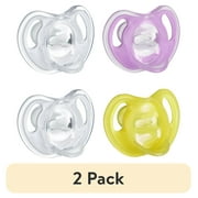 (2 pack) Tommee Tippee Ultra-Light Silicone Pacifier, 6-18m, 4-Count, Symmetrical One-Piece Design, BPA-Free Silicone Binkies