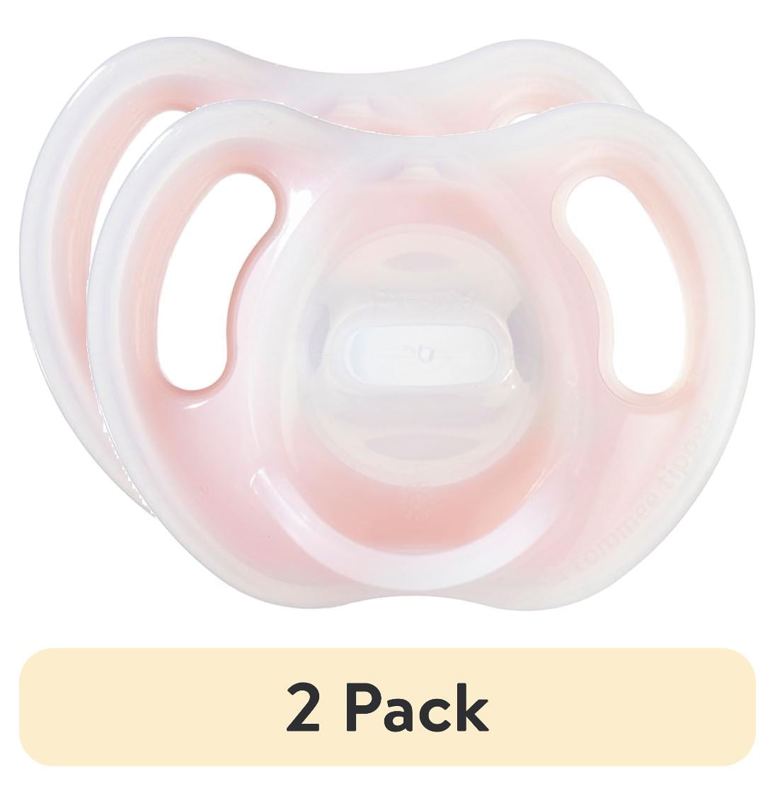 (2 pack) Tommee Tippee Ultra-Light Silicone Pacifiers | 0-6m, 2 Count | Includes Sterilizer Box