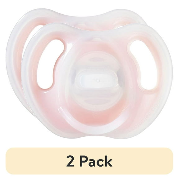 (2 pack) Tommee Tippee Ultra-Light Silicone Pacifiers | 0-6m, 2 Count | Includes Sterilizer Box