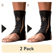 2 pack Tommie Copper Sport Compression Ankle Sleeve, Black, Small/Medium, Support Brace, 1 Count per Pack