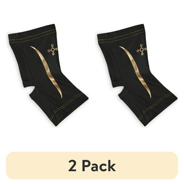 (2 pack) Tommie Copper Sport Compression Ankle Sleeve, Black, Small/Medium, Support Brace, 1 Count per Pack