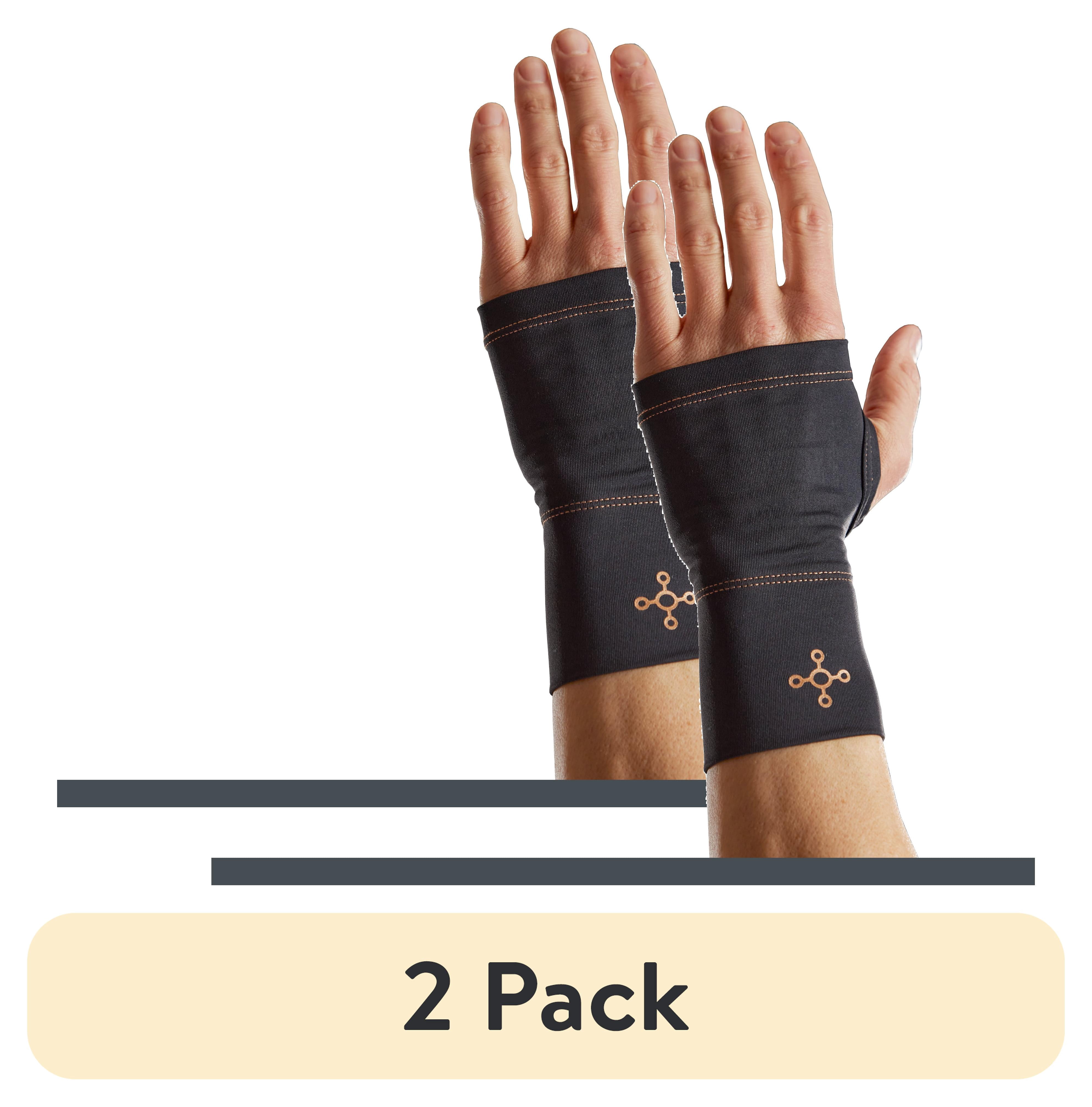 Tommie Copper Women's Recovery Compression Wrist Sleeves - Black, Small, Copper-Infused, UPF 50+ - View #2