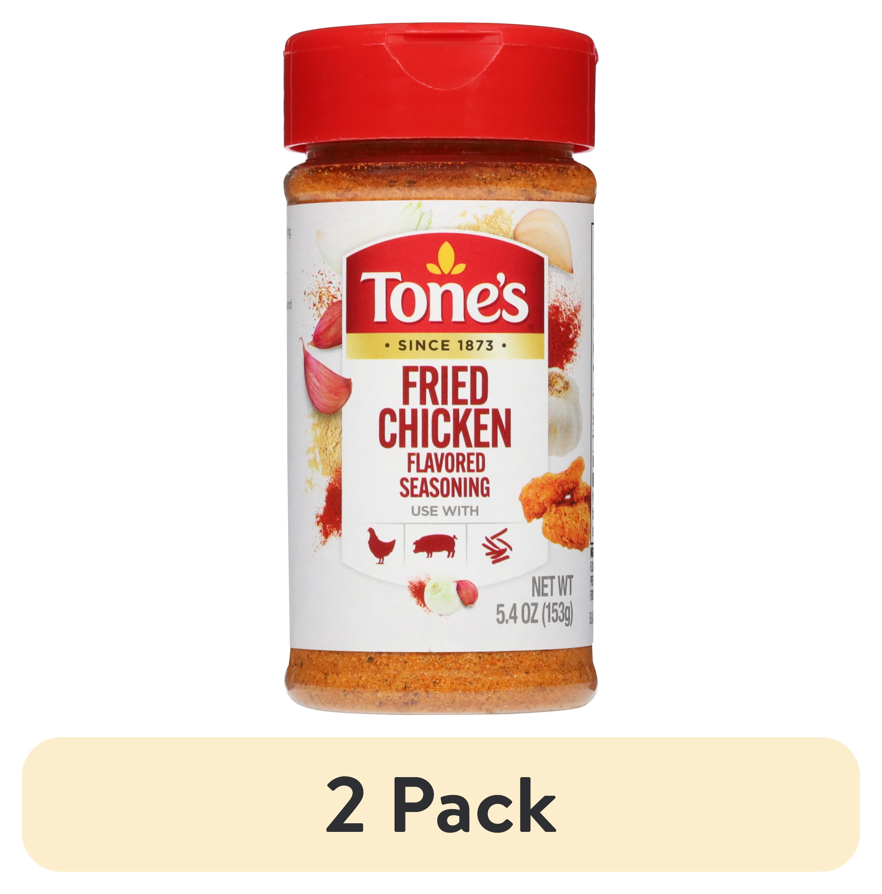 (2 pack) Tone's Fried Chicken Seasoning, Kosher, 5.4 oz