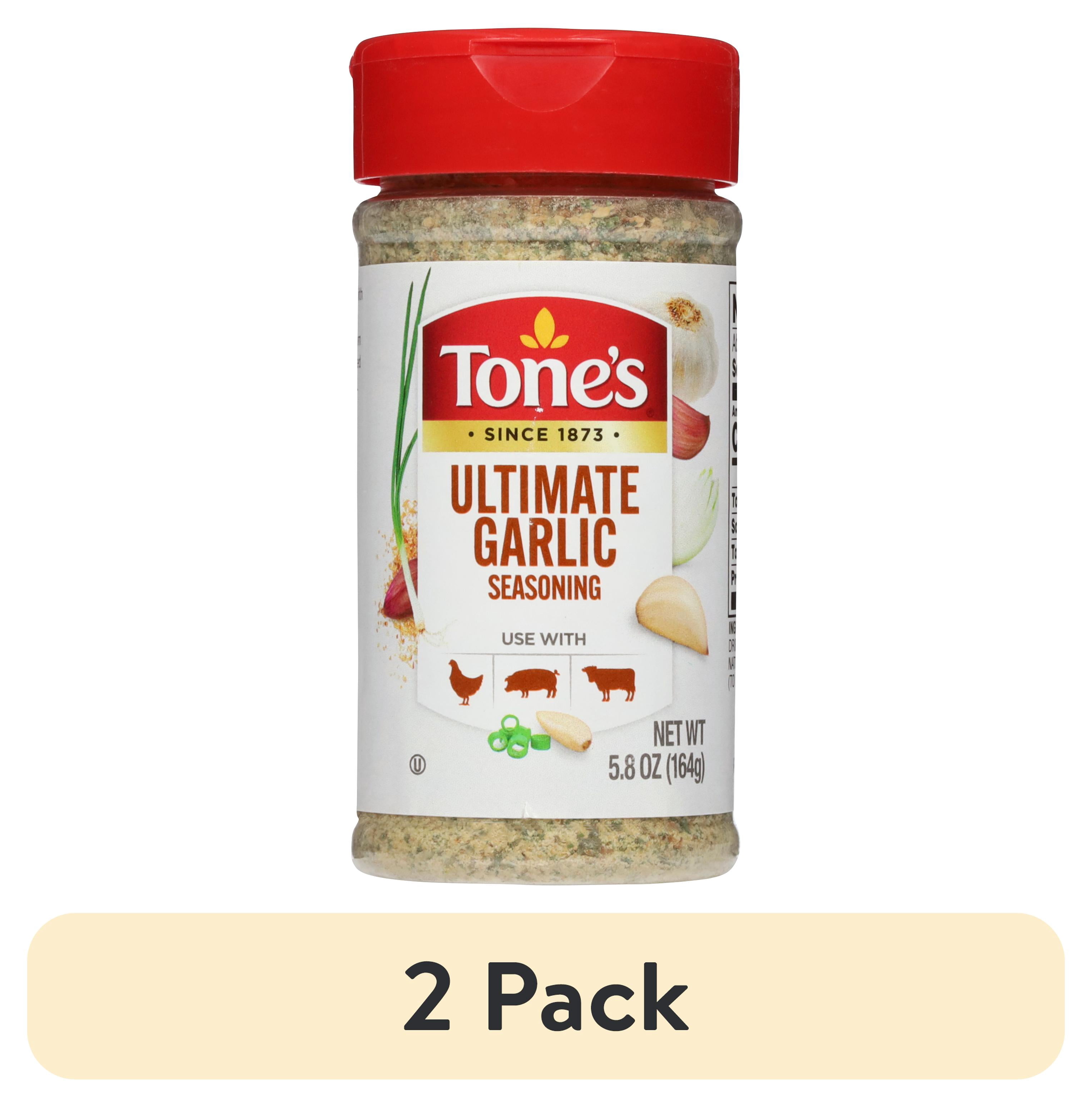 (2 pack) Tone's Ultimate Garlic Seasoning, Kosher, 5.8 oz