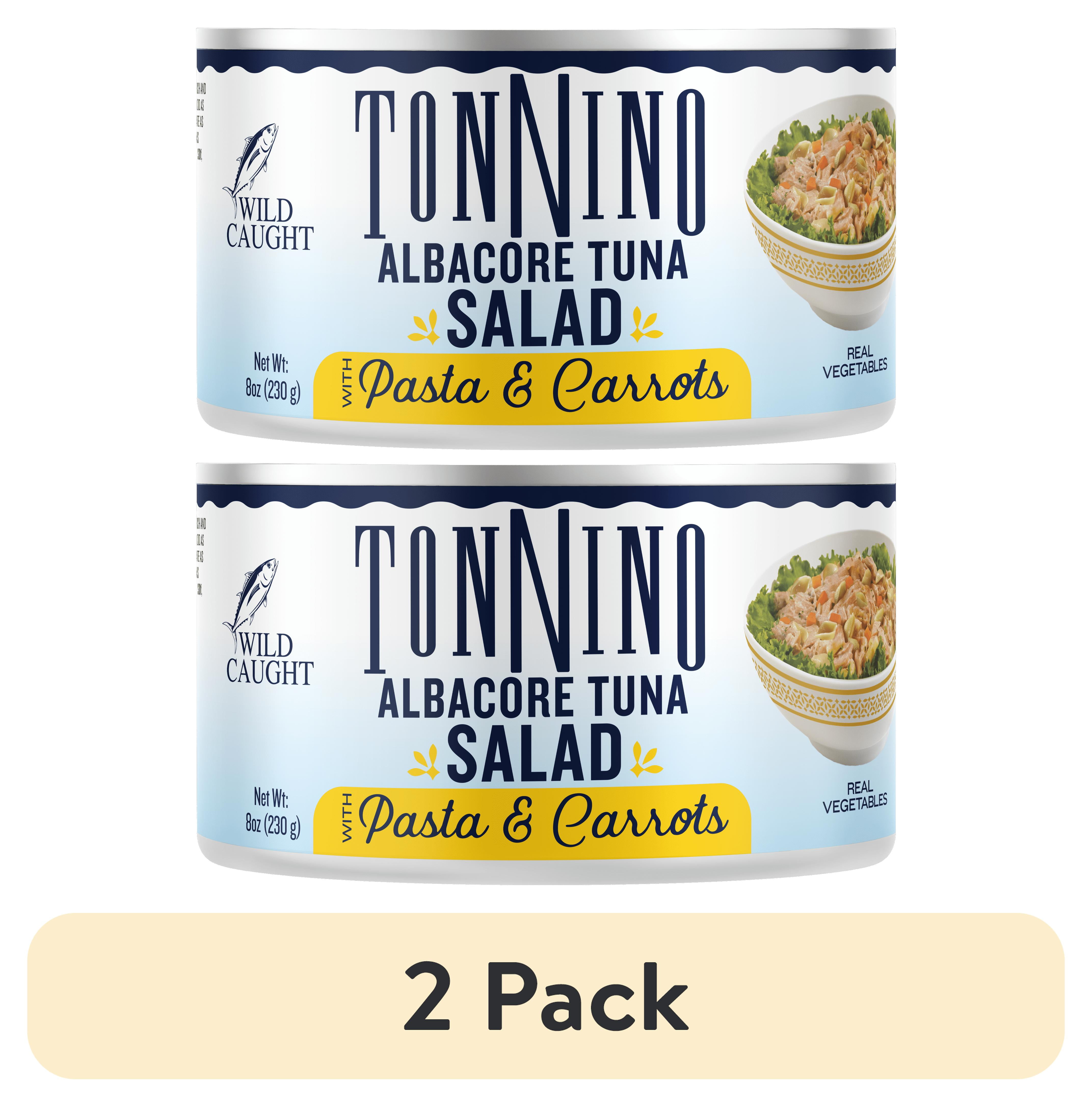 (2 pack) Tonnino Premium Albacore Tuna Salad with Pasta and Carrots, 8oz, Wild Caught, Ready To Eat, Low Mercury