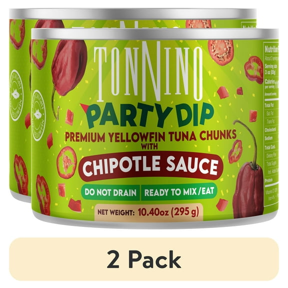 (2 pack) Tonnino Premium Yellowfin Tuna with chipotle sauce, 10.40 oz, Can, Wild Caught