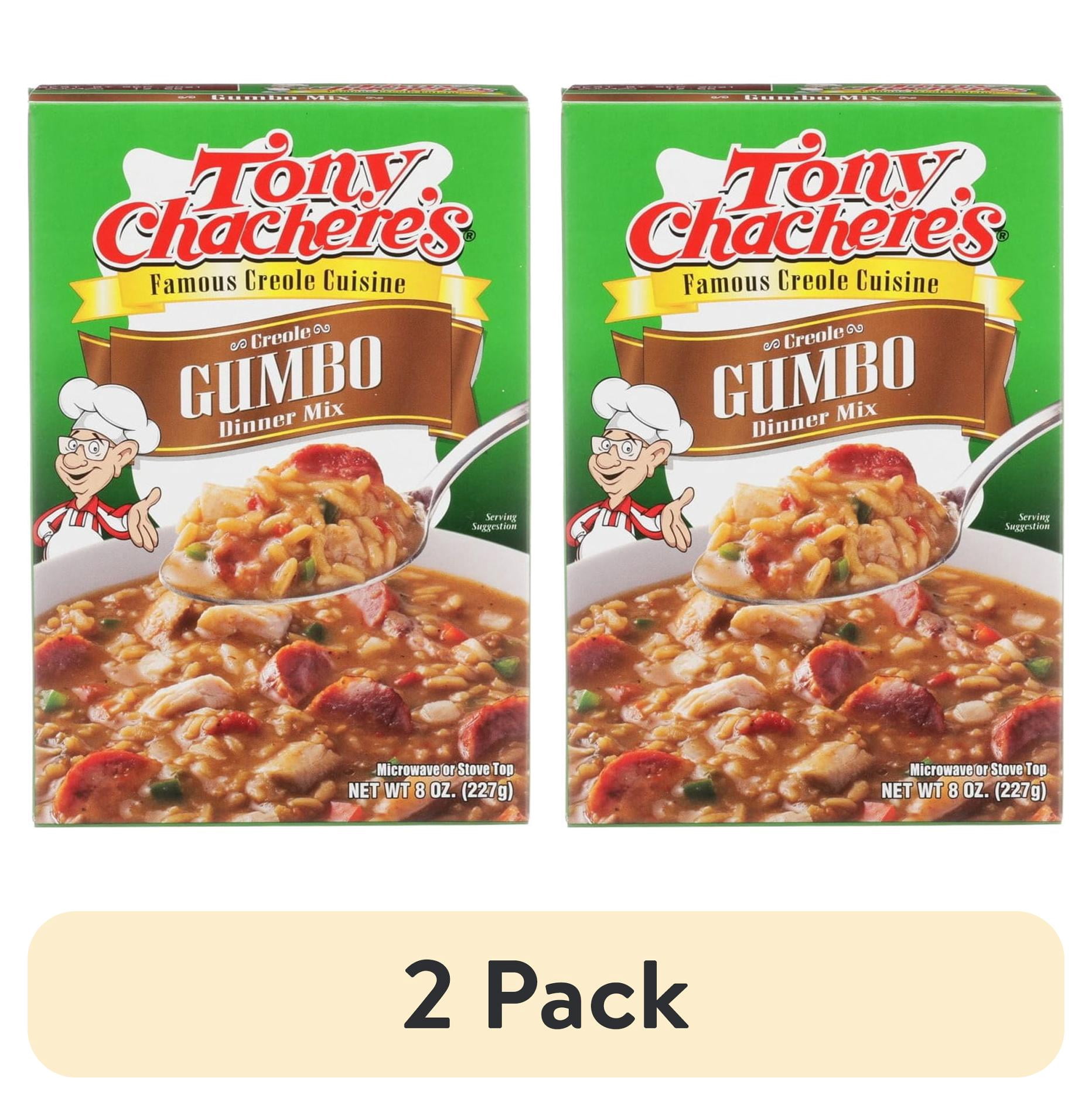 (2 pack) Tony Chachere's, Cajun, Gumbo, Rice Dinner, 1 Box, 8 oz, Shelf Stable, No MSG, Nut-Free