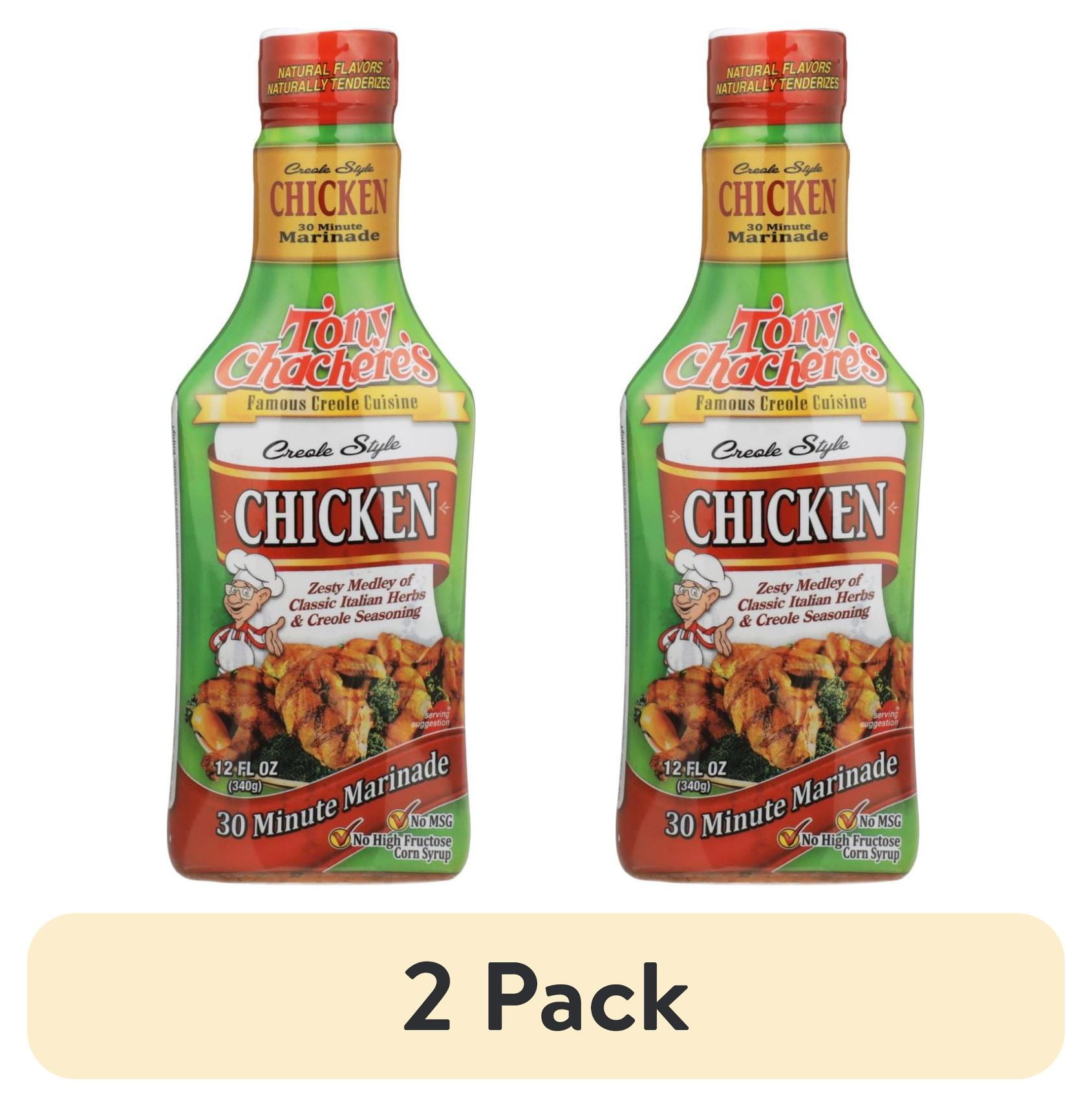 (2 pack) Tony Chacheres, Marinade, Chicken, Cajun, Pourable, 12 fl oz