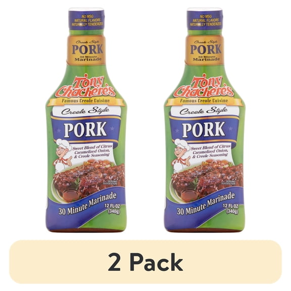 (2 pack) Tony Chachere’s, Marinade, Pork, Cajun, Pourable, 12 fl oz