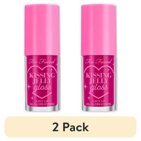 (2 pack) Too Faced Kissing Jelly Hydrating Lip Oil Gloss - 4.5 mL / 0.15 Fl oz Raspberry