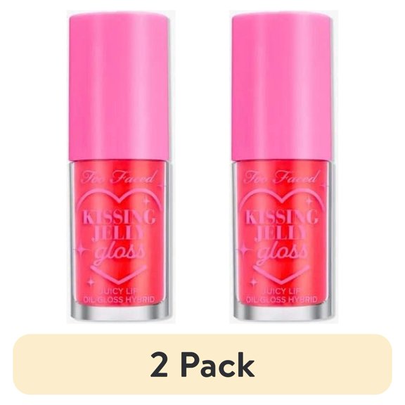 (2 pack) Too Faced Kissing Jelly Hydrating Lip Oil Gloss - 4.5 mL / 0.15 Fl oz Sour Watermelon